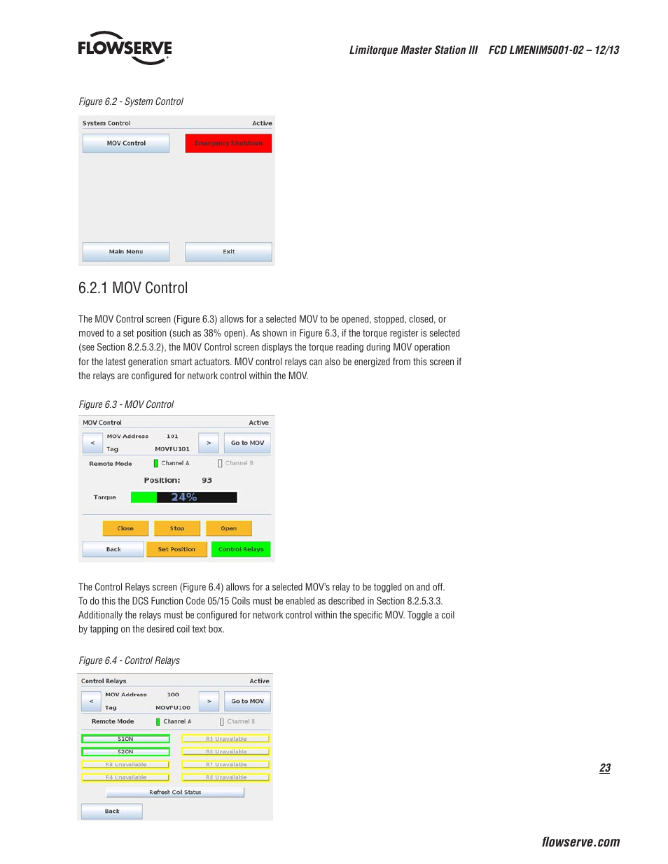 1 mov control | Flowserve Limitorque Master Station III User Manual | Page 23 / 70