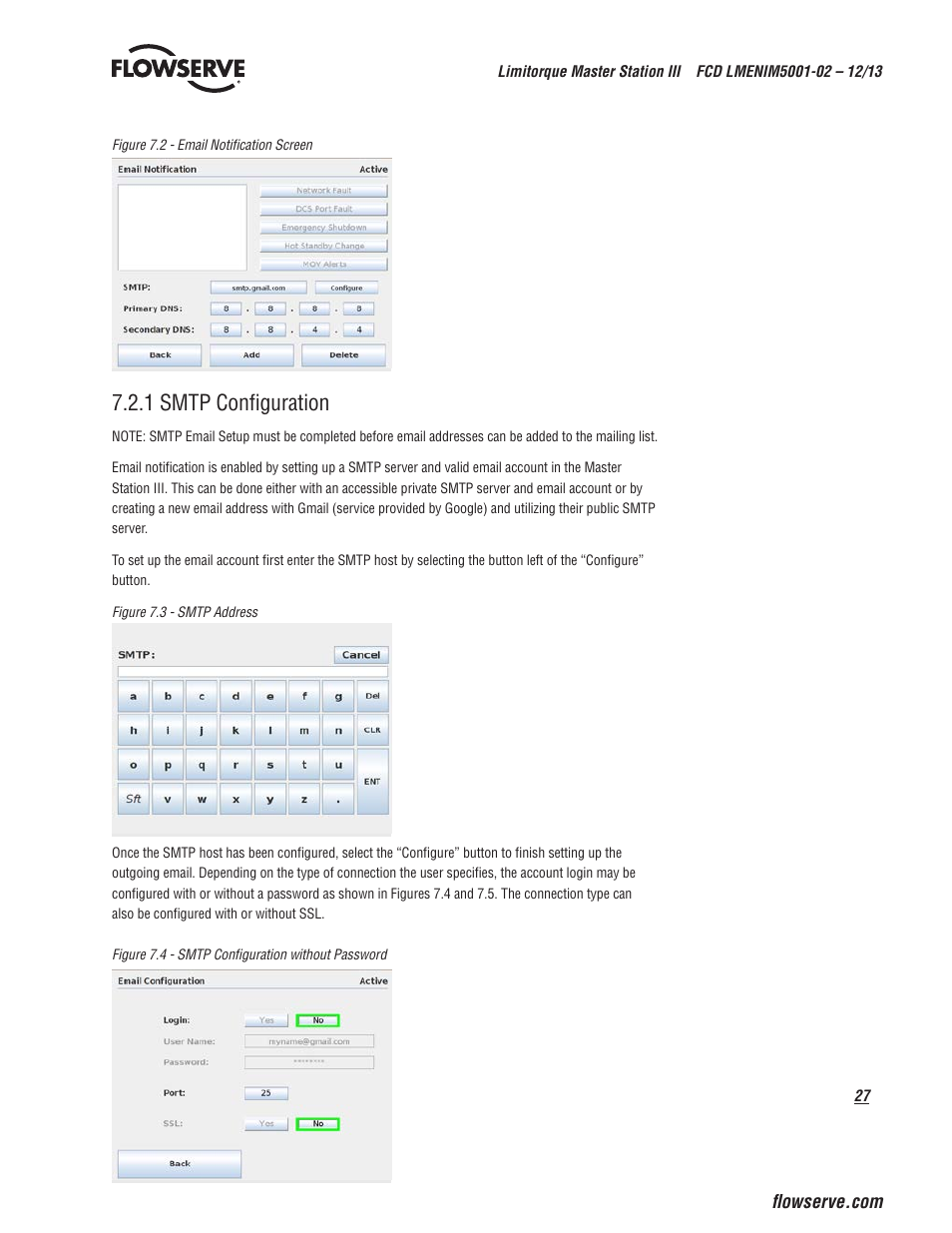 Email configuration | Flowserve Limitorque Master Station III User Manual | Page 27 / 70