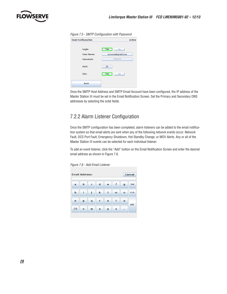 2 alarm listener configuration | Flowserve Limitorque Master Station III User Manual | Page 28 / 70