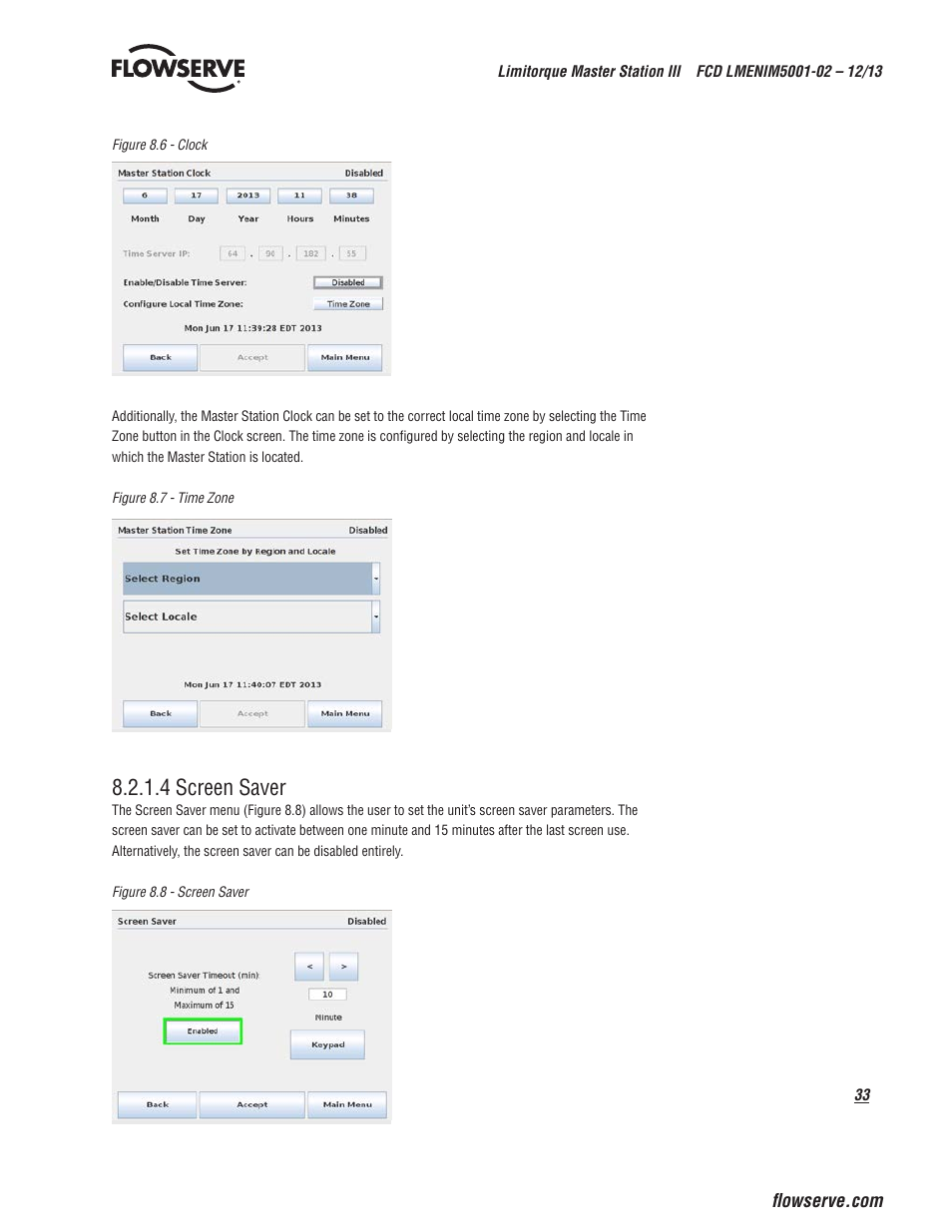 4 screen saver | Flowserve Limitorque Master Station III User Manual | Page 33 / 70