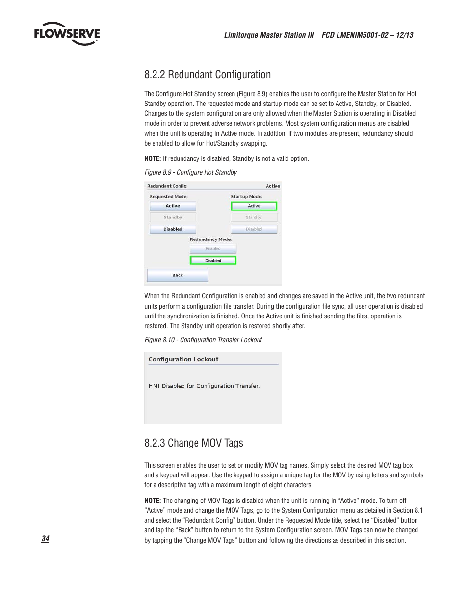 2 redundant configuration, 3 change mov tags | Flowserve Limitorque Master Station III User Manual | Page 34 / 70