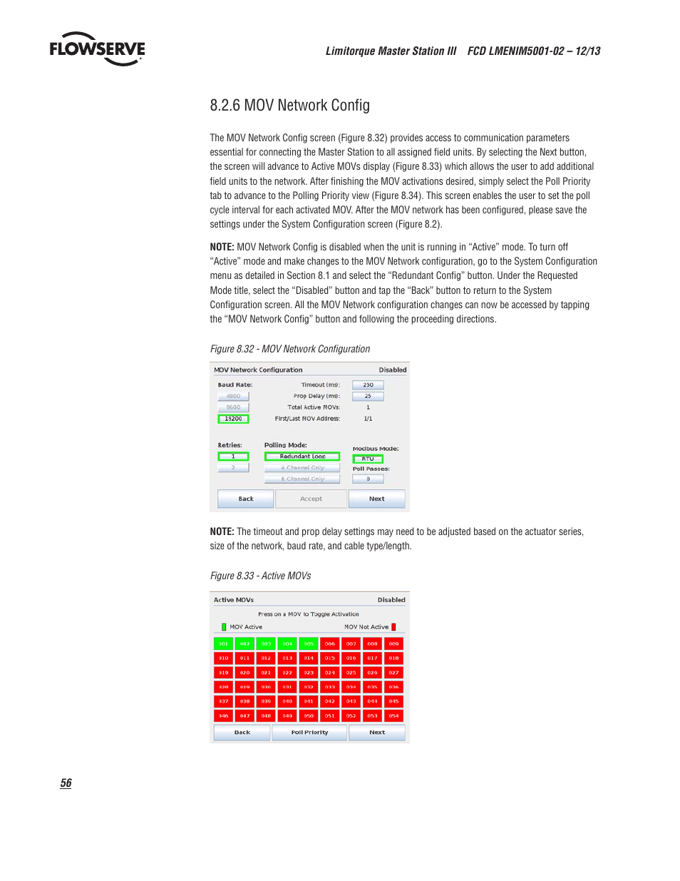 6 mov network config | Flowserve Limitorque Master Station III User Manual | Page 56 / 70