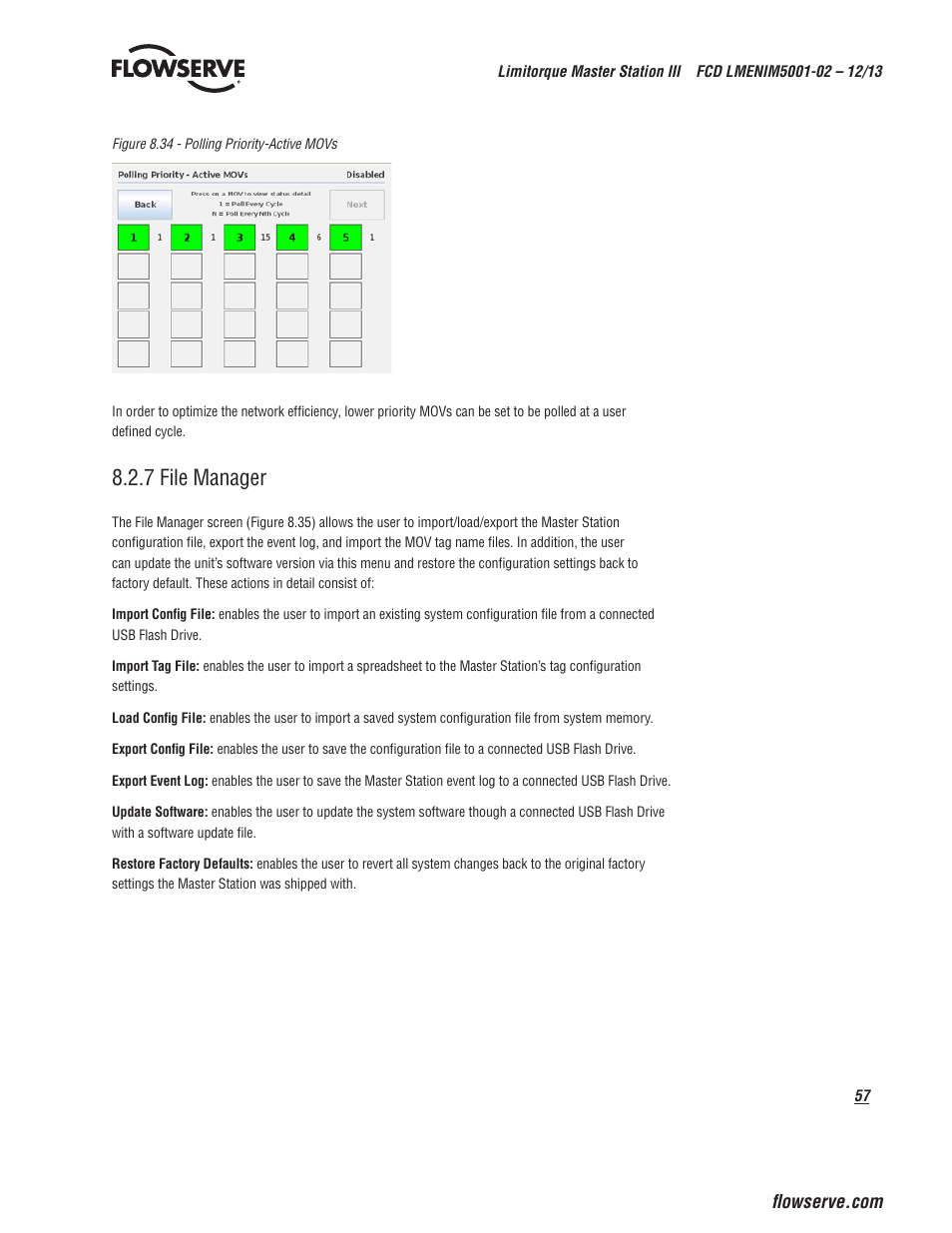 7 file manager | Flowserve Limitorque Master Station III User Manual | Page 57 / 70