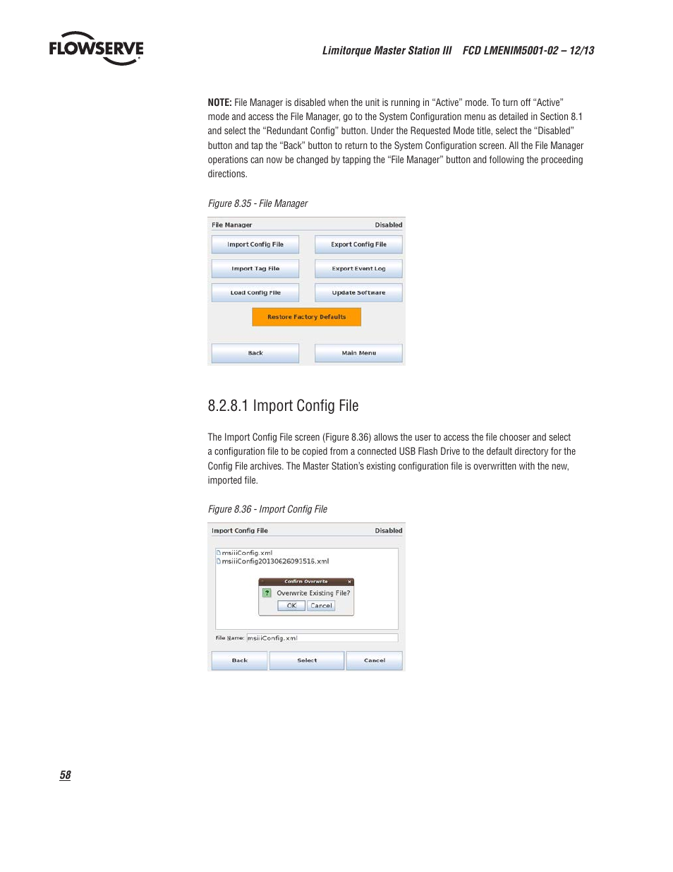 1 import config file | Flowserve Limitorque Master Station III User Manual | Page 58 / 70