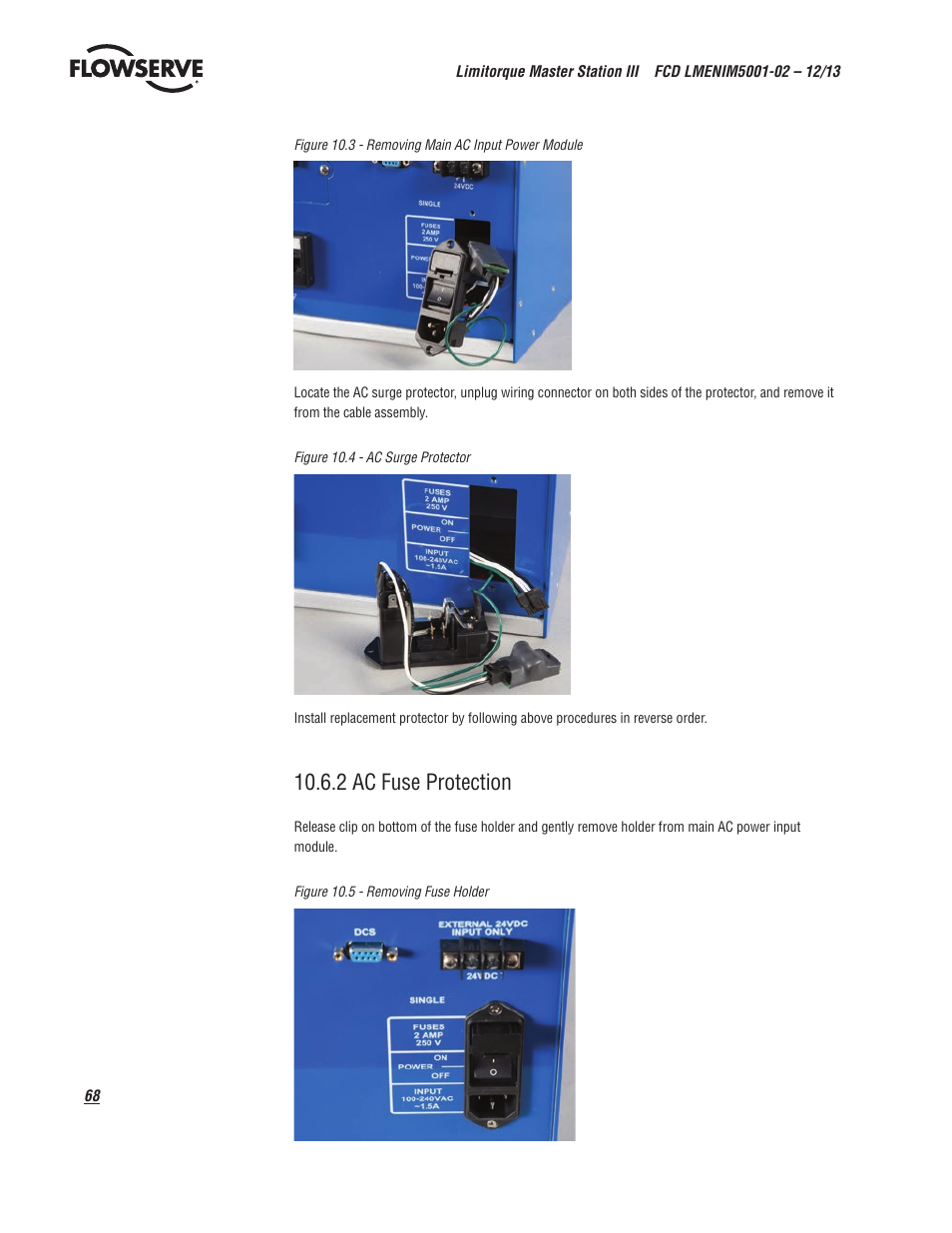 2 ac fuse protection | Flowserve Limitorque Master Station III User Manual | Page 68 / 70