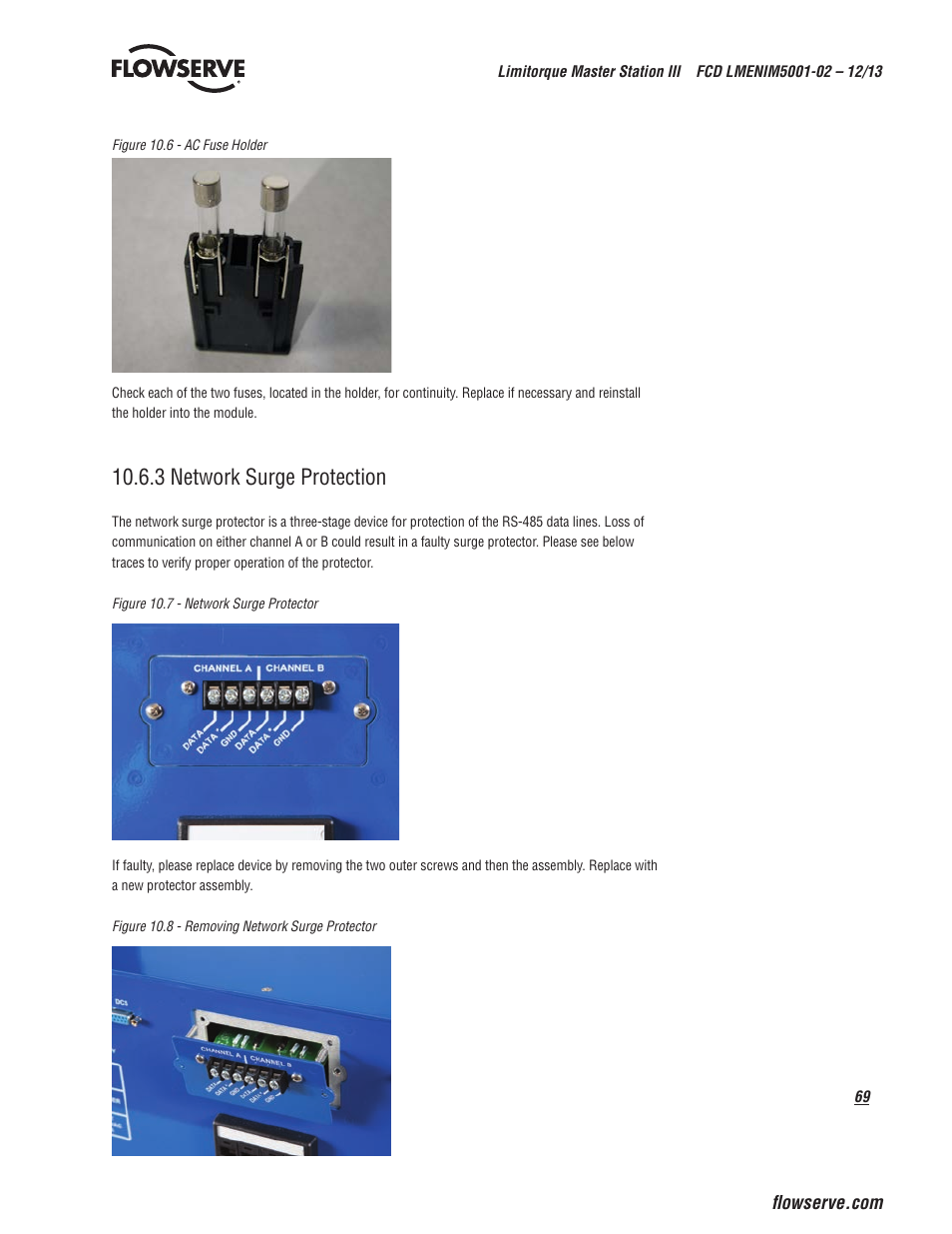 3 network surge protection | Flowserve Limitorque Master Station III User Manual | Page 69 / 70
