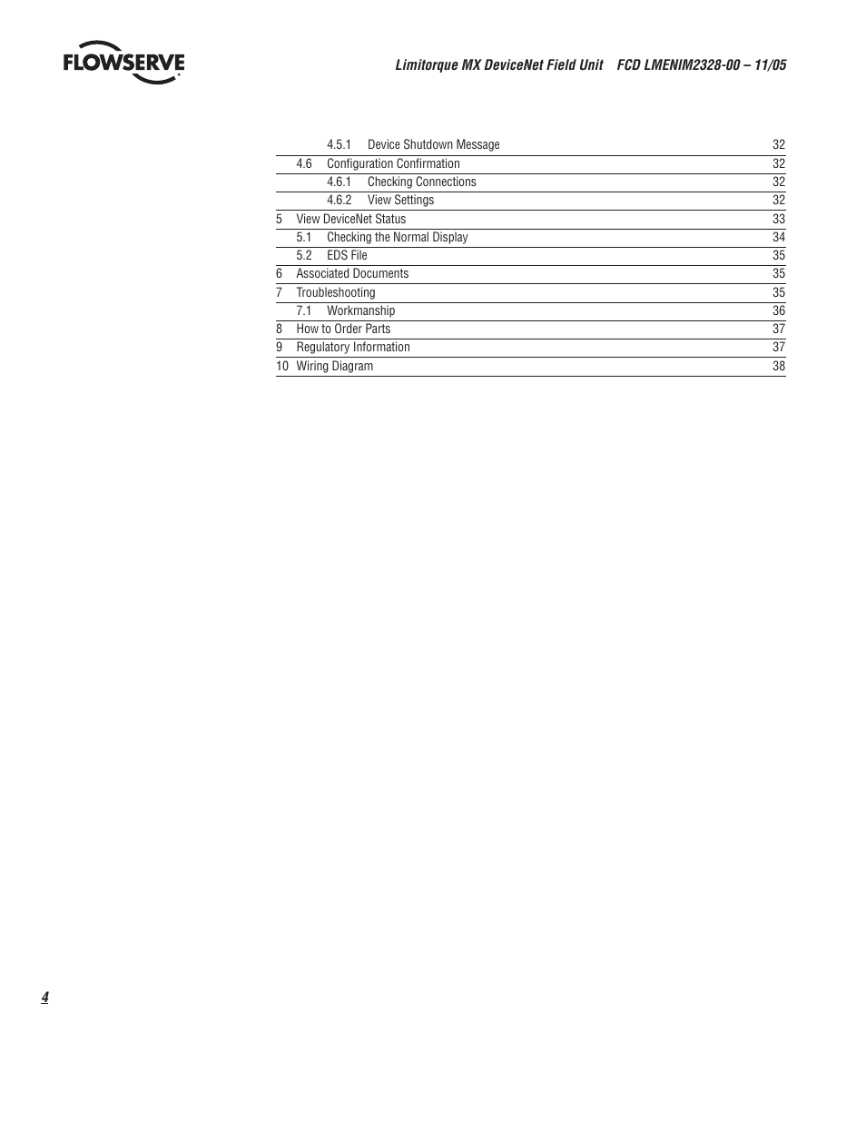 Flowserve Limitorque MX DeviceNet Field Unit User Manual | Page 4 / 44