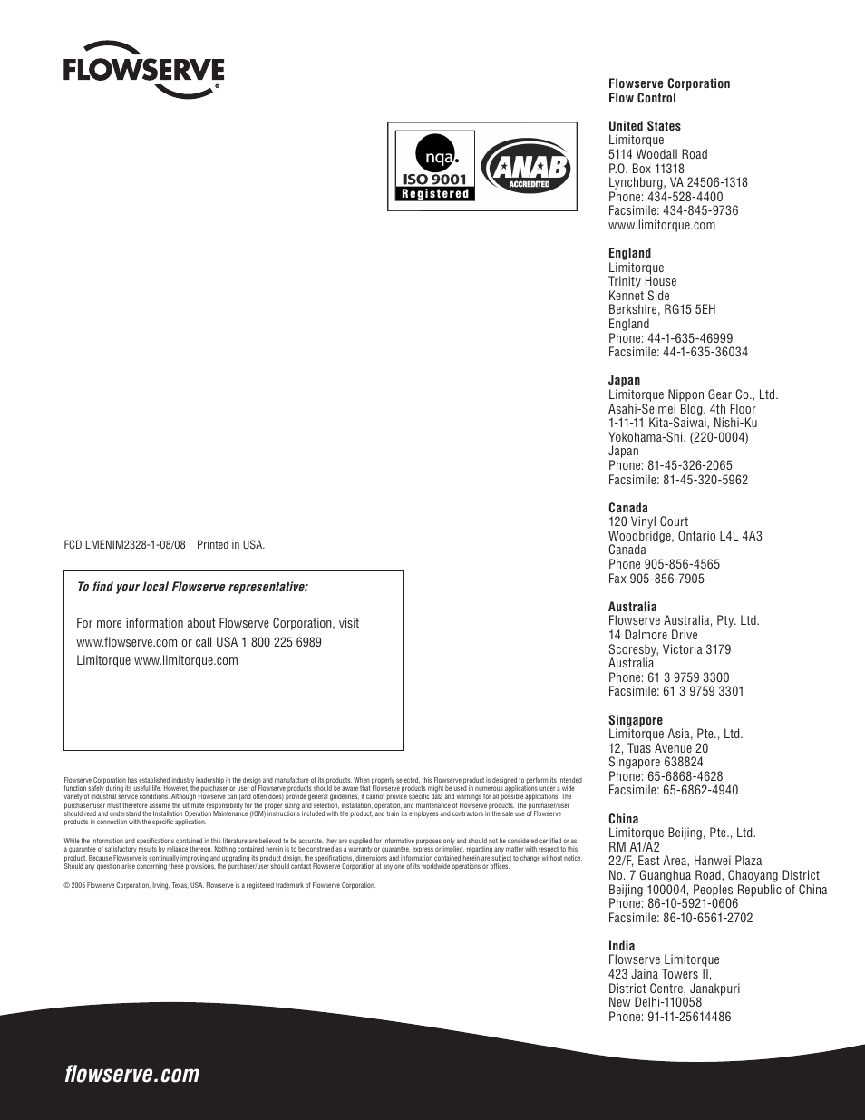 Flowserve Limitorque MX DeviceNet Field Unit User Manual | Page 44 / 44