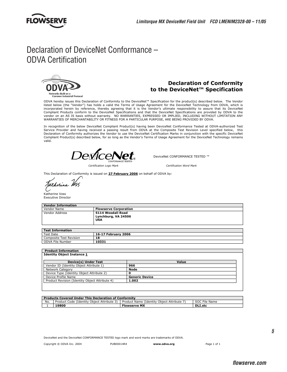 Flowserve Limitorque MX DeviceNet Field Unit User Manual | Page 5 / 44
