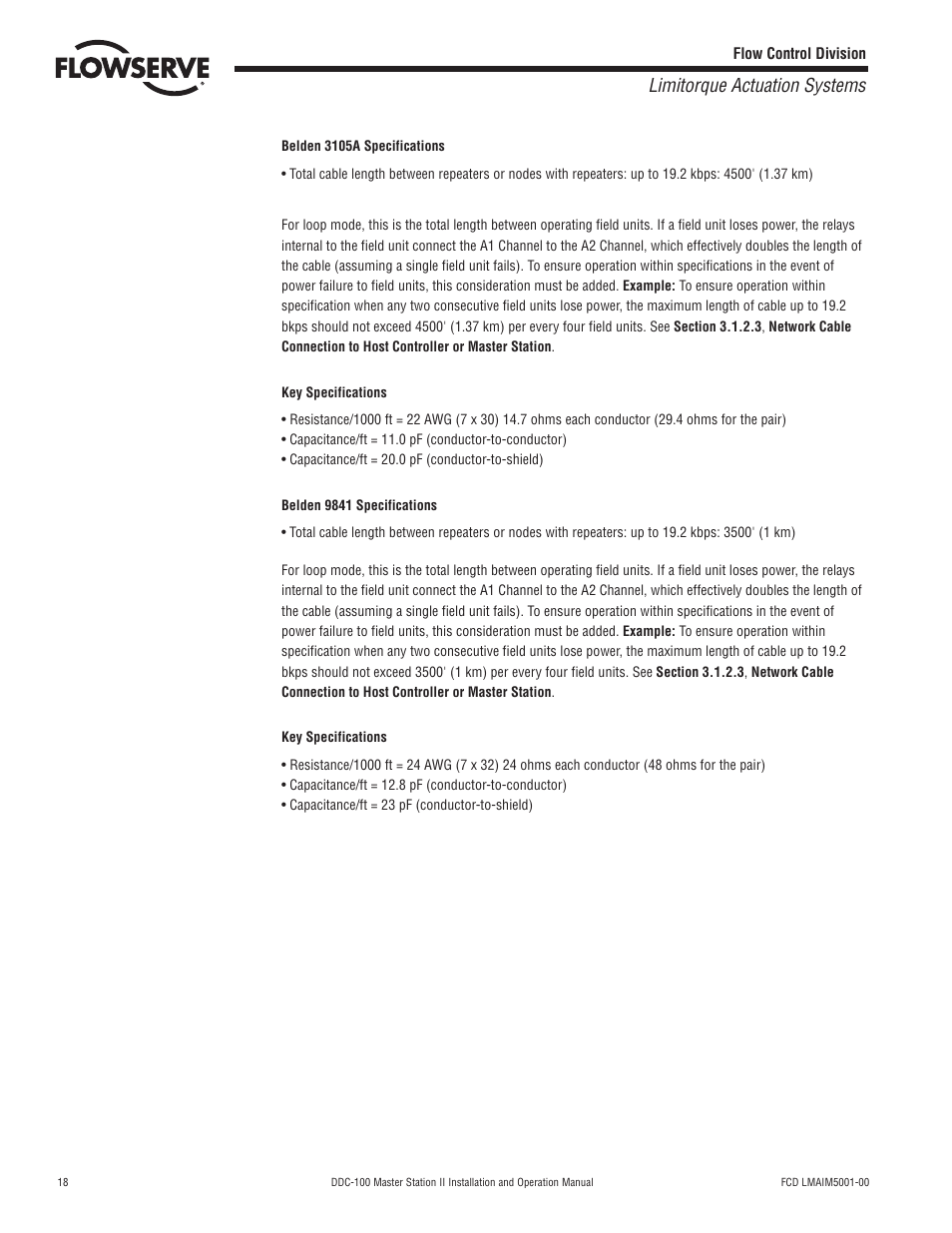 Limitorque actuation systems | Flowserve DDC-100 Master Station II User Manual | Page 18 / 88