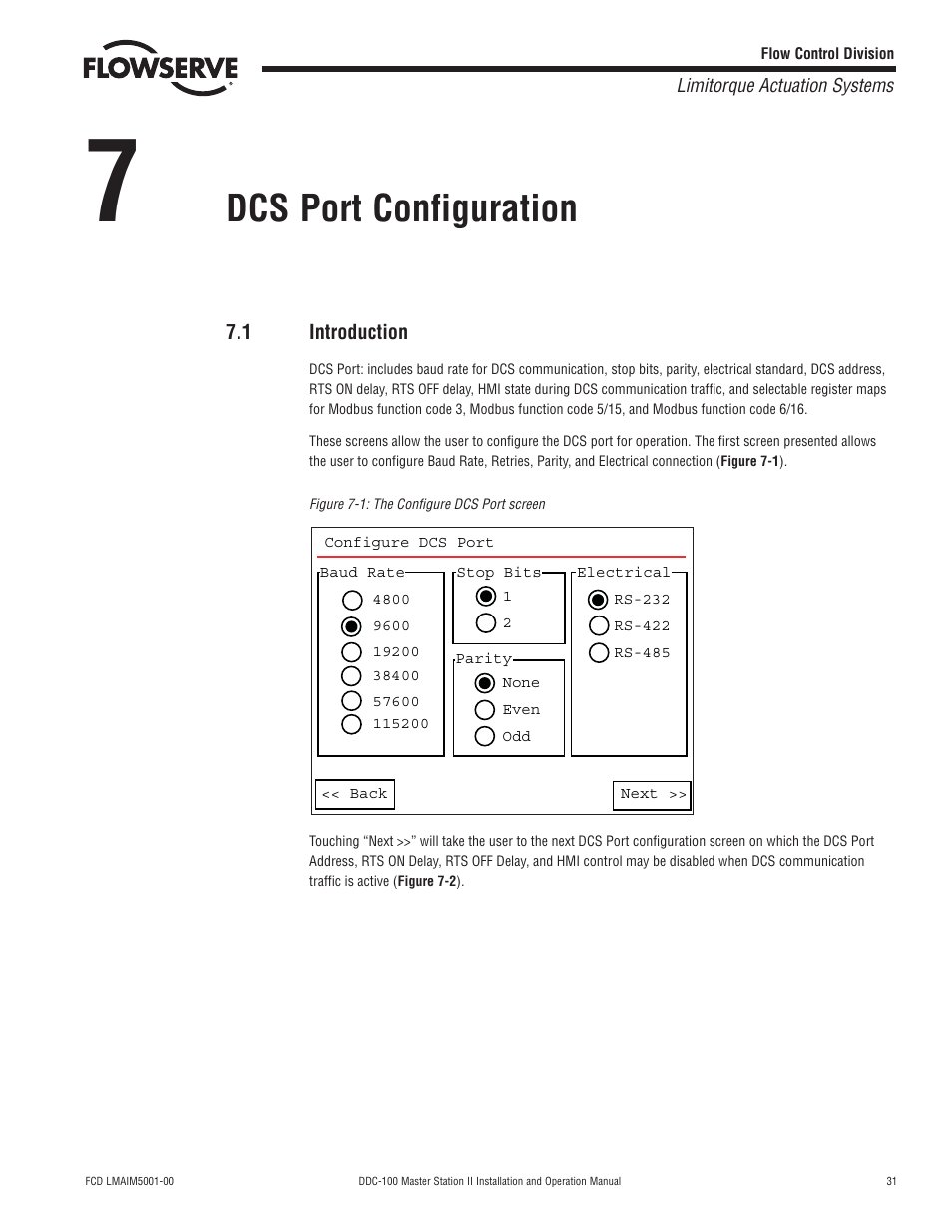 Dcs port configuration | Flowserve DDC-100 Master Station II User Manual | Page 31 / 88