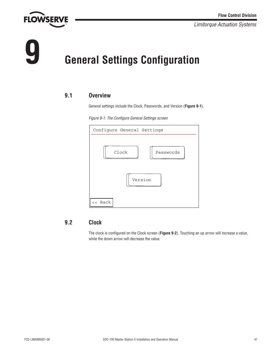 General settings configuration | Flowserve DDC-100 Master Station II User Manual | Page 47 / 88