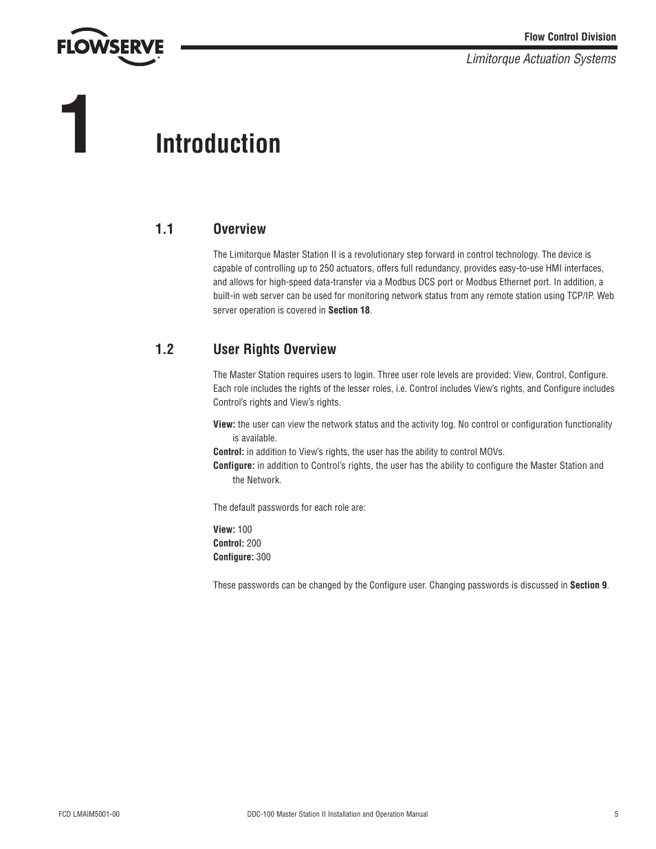 Introduction | Flowserve DDC-100 Master Station II User Manual | Page 5 / 88