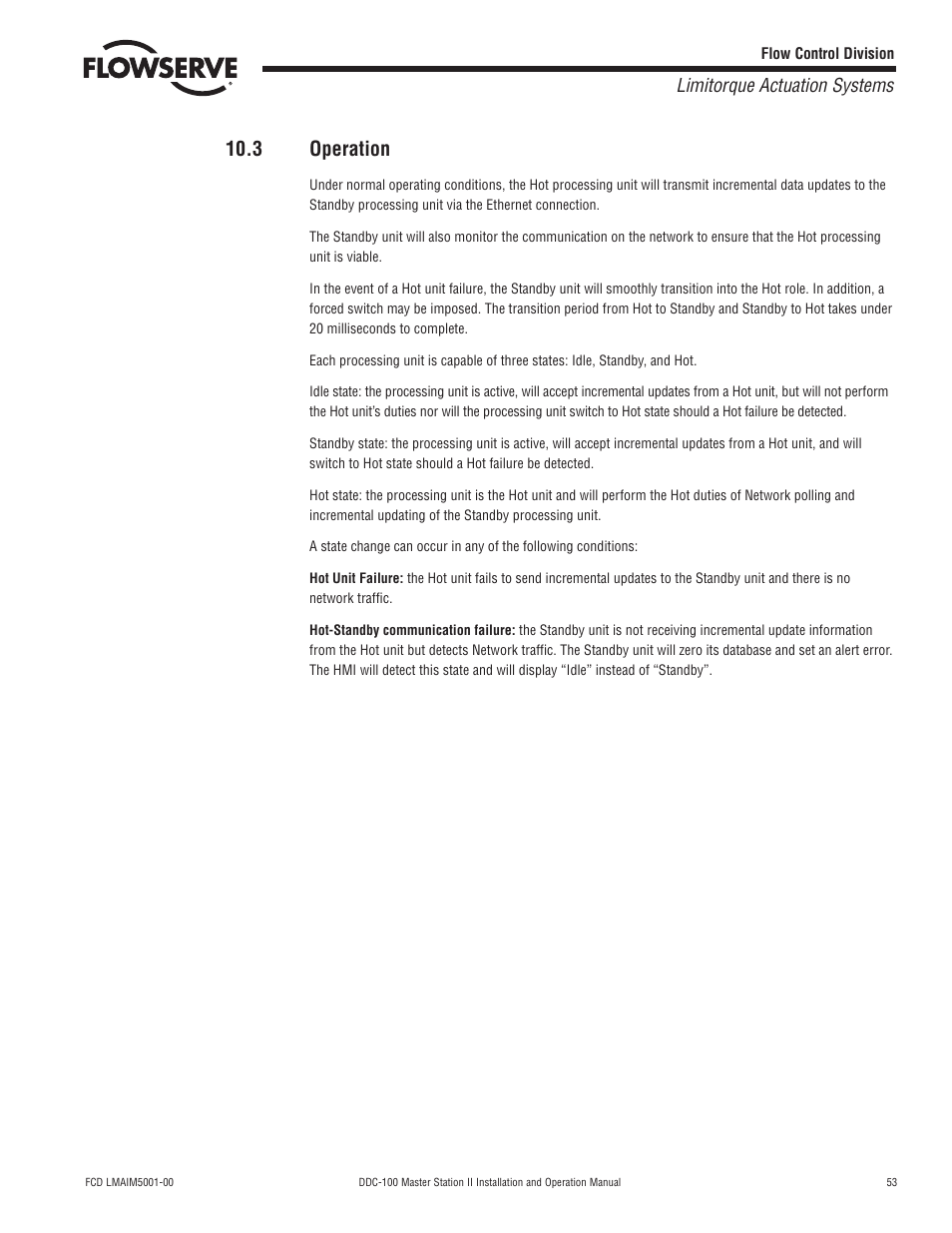 3 operation, Limitorque actuation systems | Flowserve DDC-100 Master Station II User Manual | Page 53 / 88