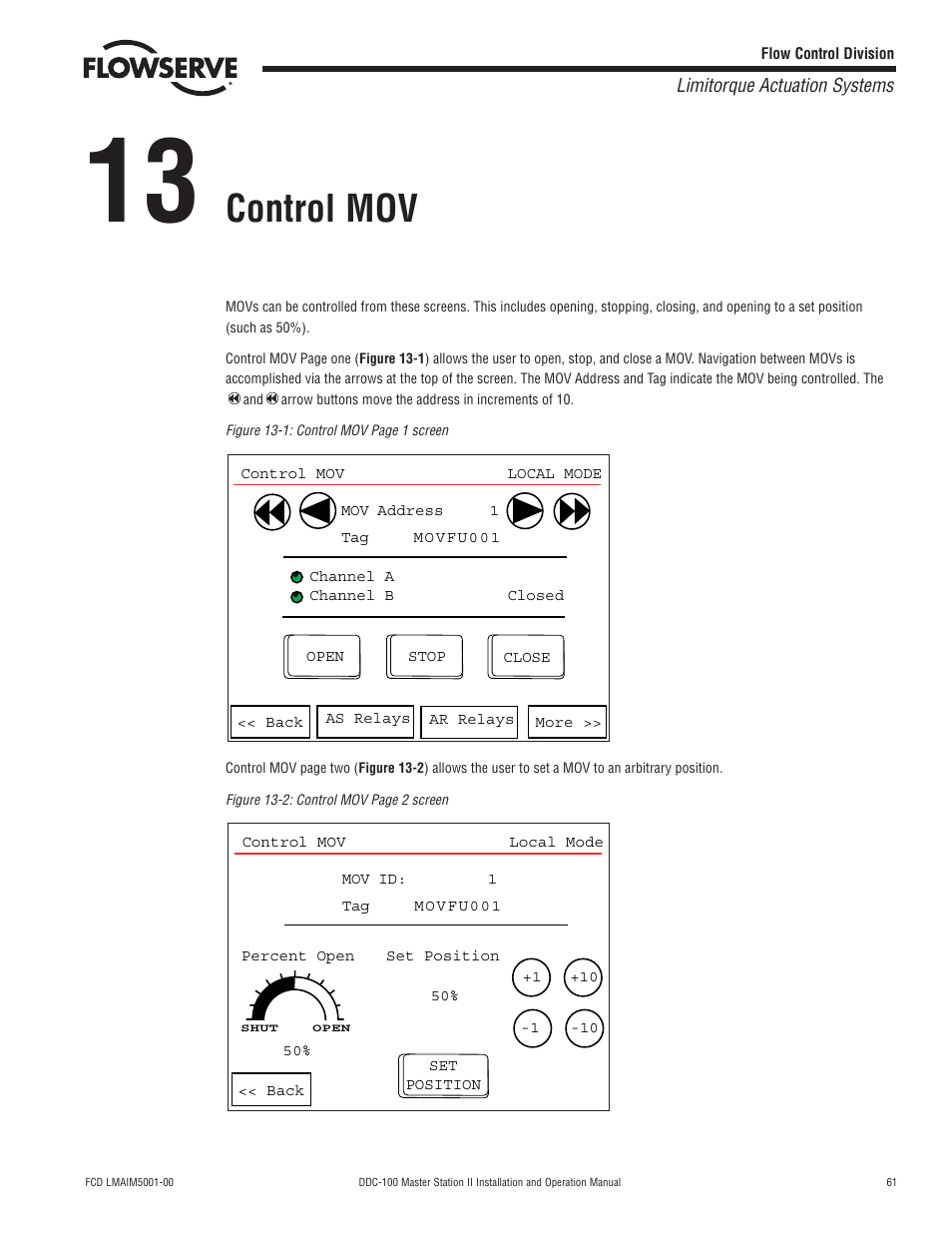 Control mov | Flowserve DDC-100 Master Station II User Manual | Page 61 / 88