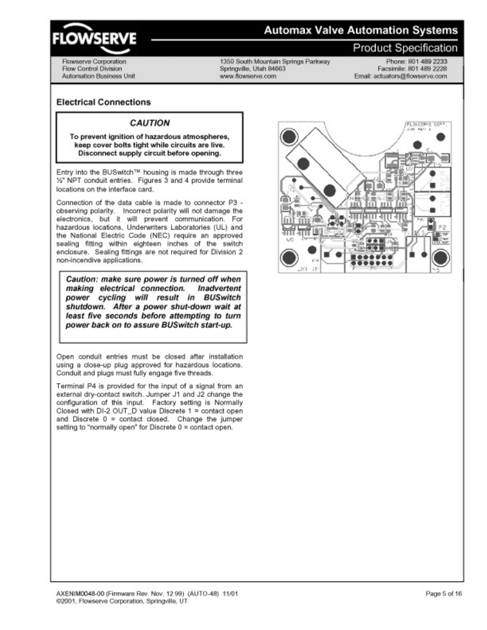 Flowserve BUSwitch with Foundation Fieldbus Communications Protocol User Manual | Page 5 / 16