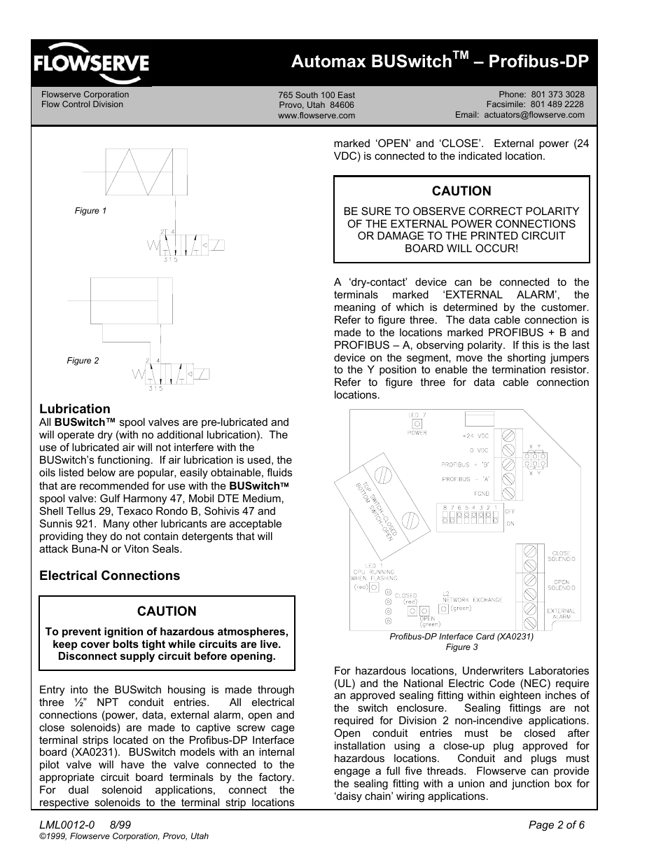 Automax buswitch, Profibus-dp | Flowserve BUSwitch-Profibus-DP User Manual | Page 2 / 6