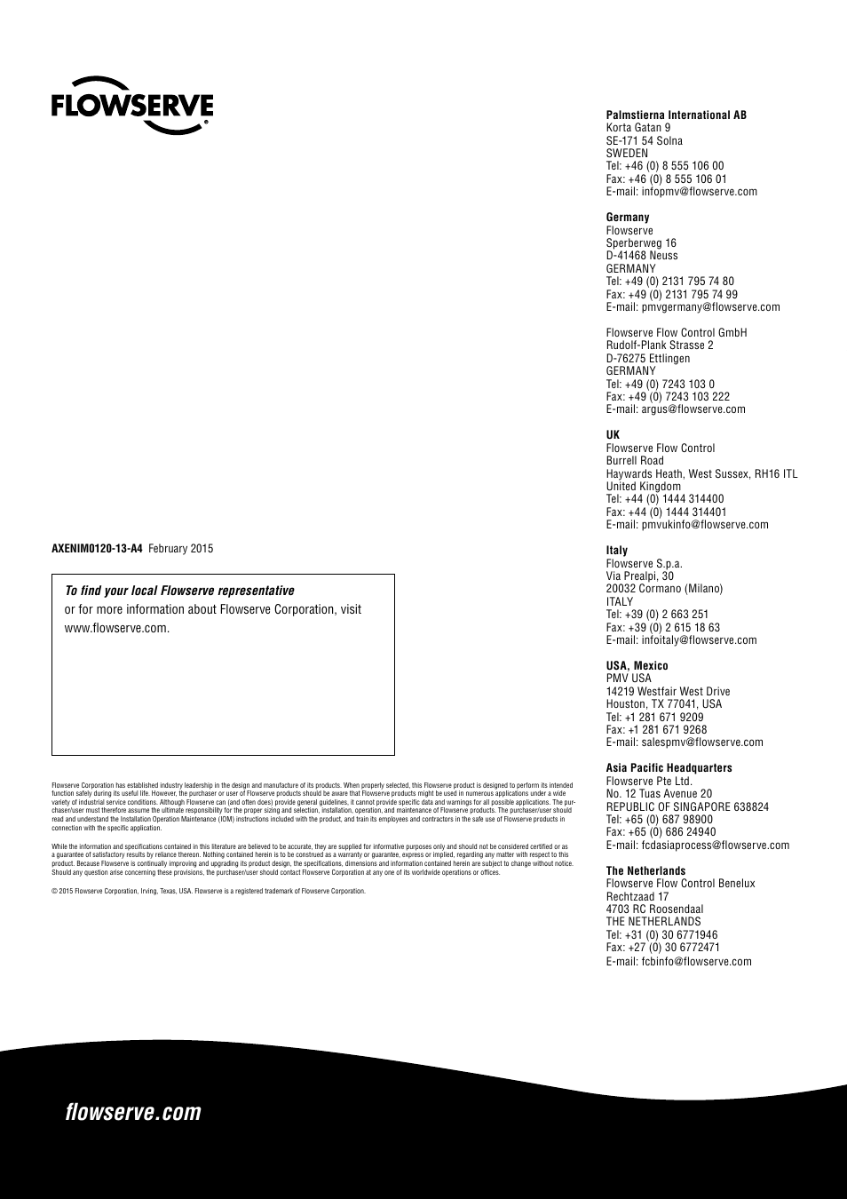 Flowserve Automax XCL UltraSwitch User Manual | Page 12 / 12