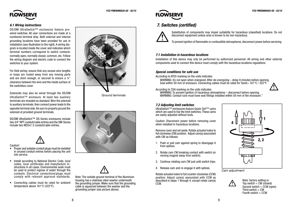 Switches (certified) | Flowserve Automax PMV DS UltraSwitch User Manual | Page 5 / 9