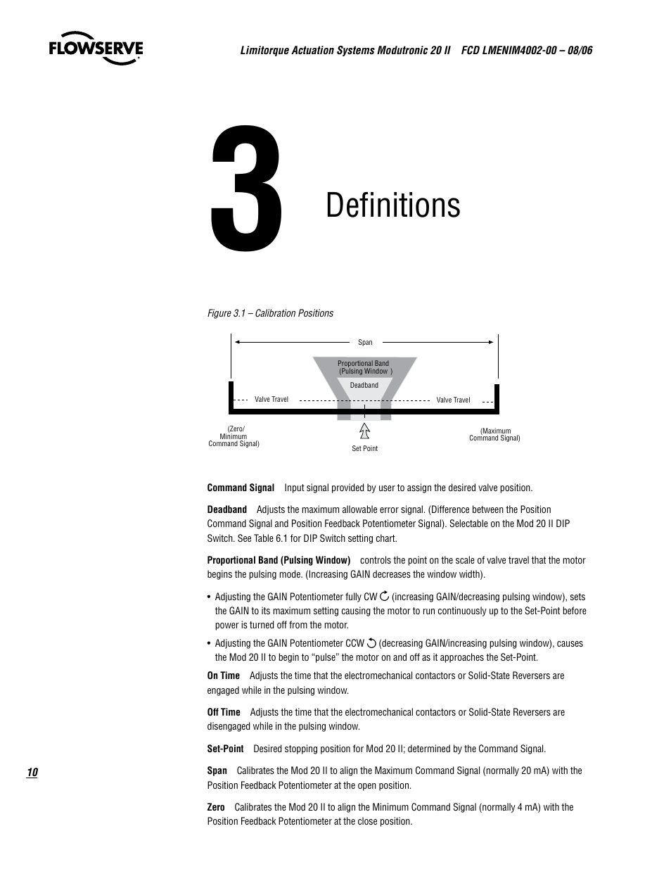 Definitions | Flowserve Modutronic 20 II Modulating Position Controlle User Manual | Page 10 / 32