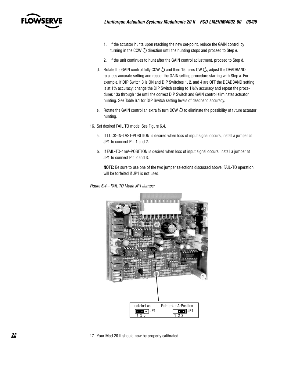 Flowserve Modutronic 20 II Modulating Position Controlle User Manual | Page 22 / 32