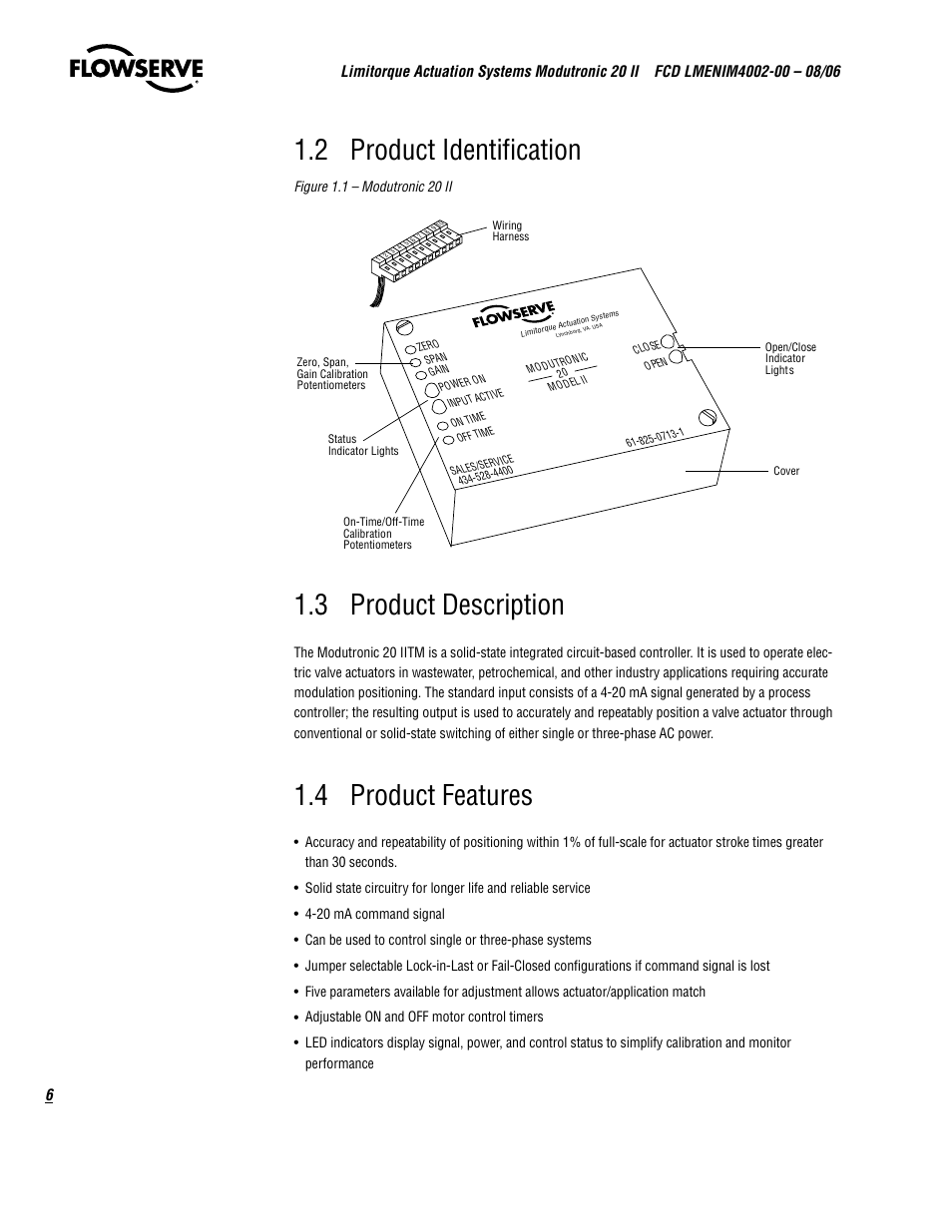 2 product identification, 3 product description, 4 product features | Flowserve Modutronic 20 II Modulating Position Controlle User Manual | Page 6 / 32