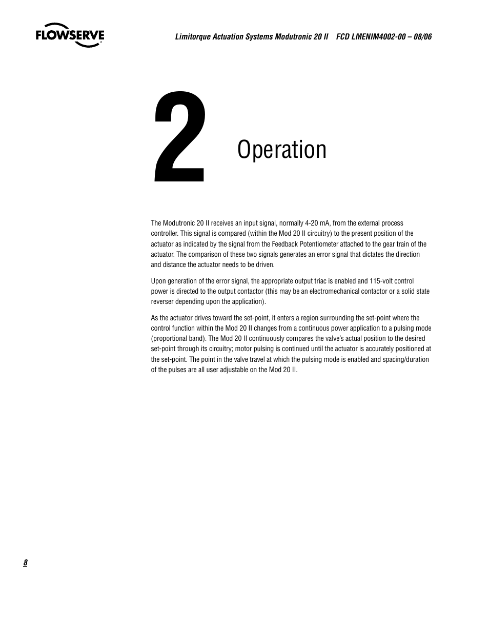 Flowserve Modutronic 20 II Modulating Position Controlle User Manual | Page 8 / 32