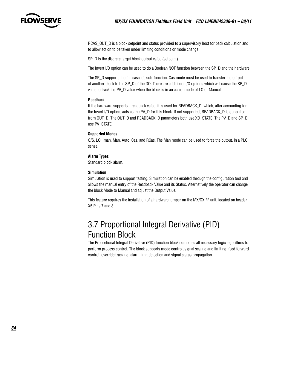 Flowserve MX FOUNDATION Fieldbus Field Unit User Manual | Page 34 / 84