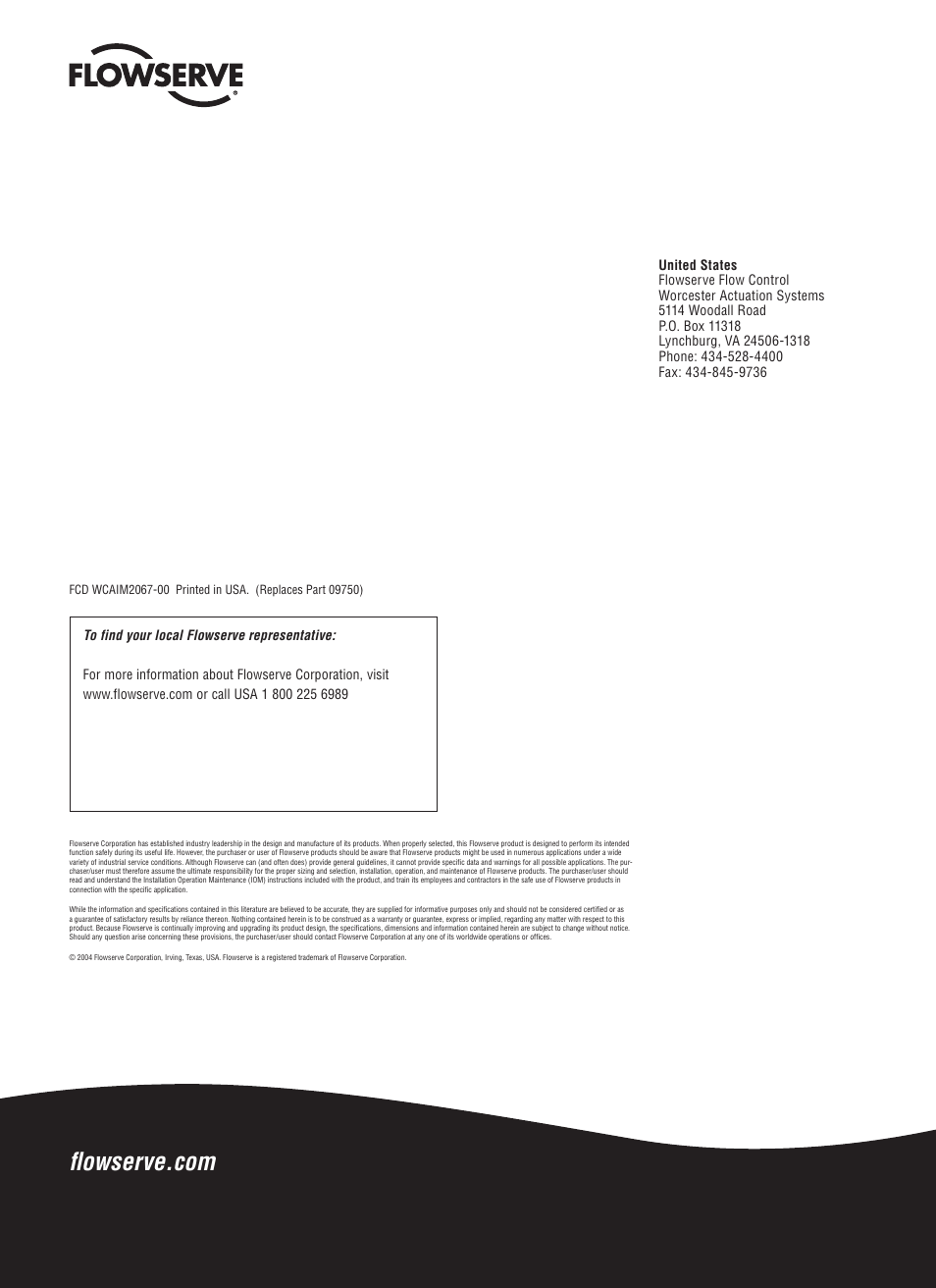 Flowserve 75 Series Actuator User Manual | Page 8 / 8