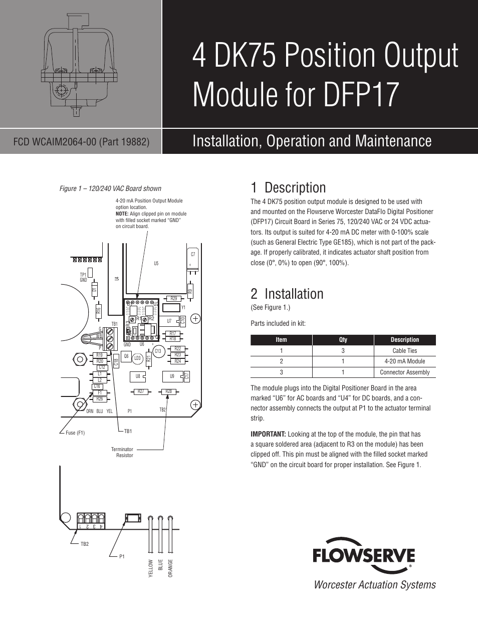 Flowserve 4 DK75 Position Output Module for DFP17 User Manual | 4 pages