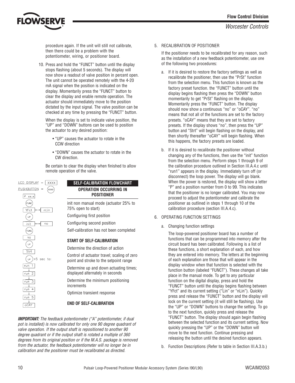 Worcester controls | Flowserve I90 Series User Manual | Page 10 / 24