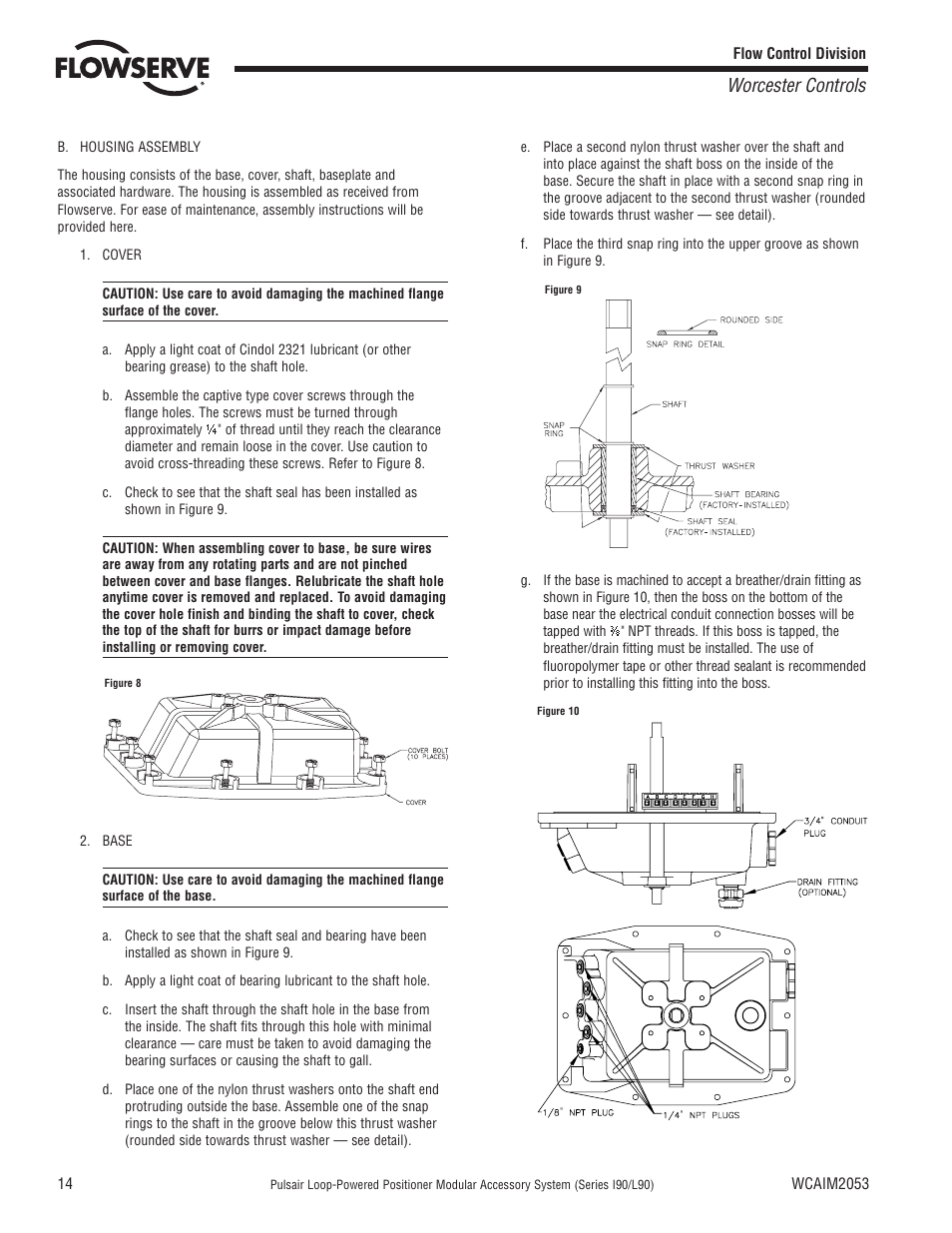 Worcester controls | Flowserve I90 Series User Manual | Page 14 / 24