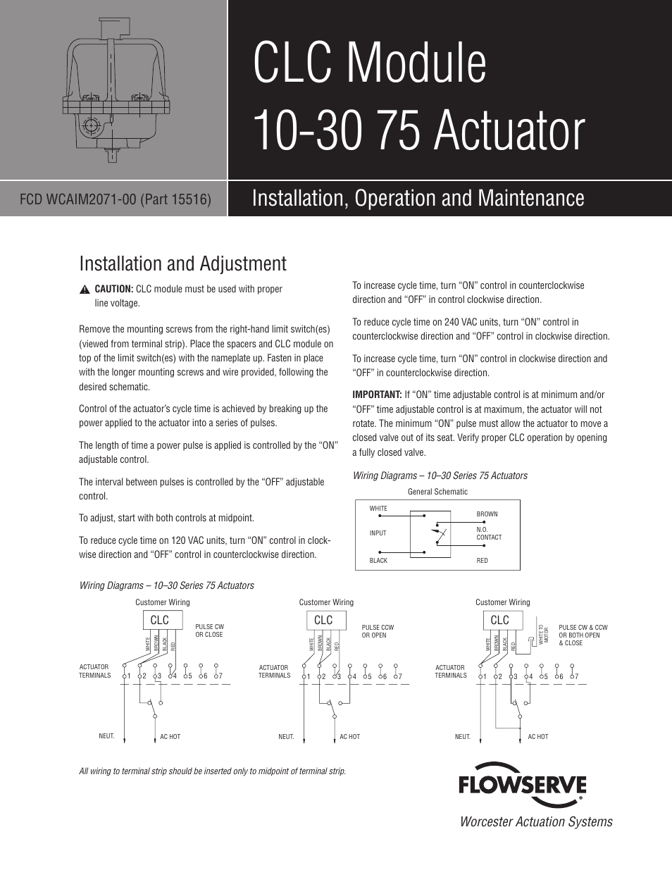 Flowserve CLC Module 10-30 75 Actuator User Manual | 2 pages