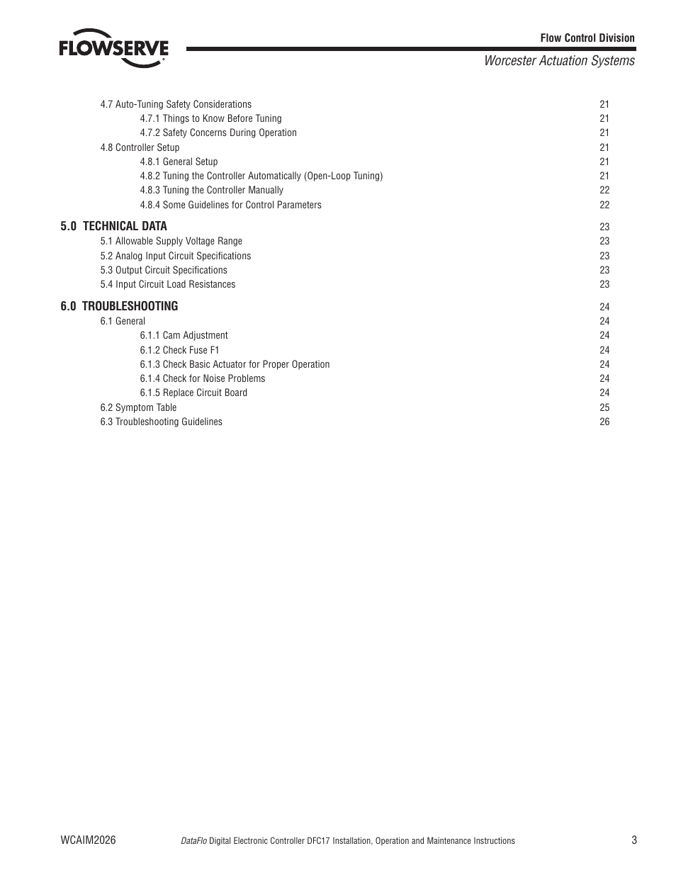 Worcester actuation systems | Flowserve DFC17 User Manual | Page 3 / 28