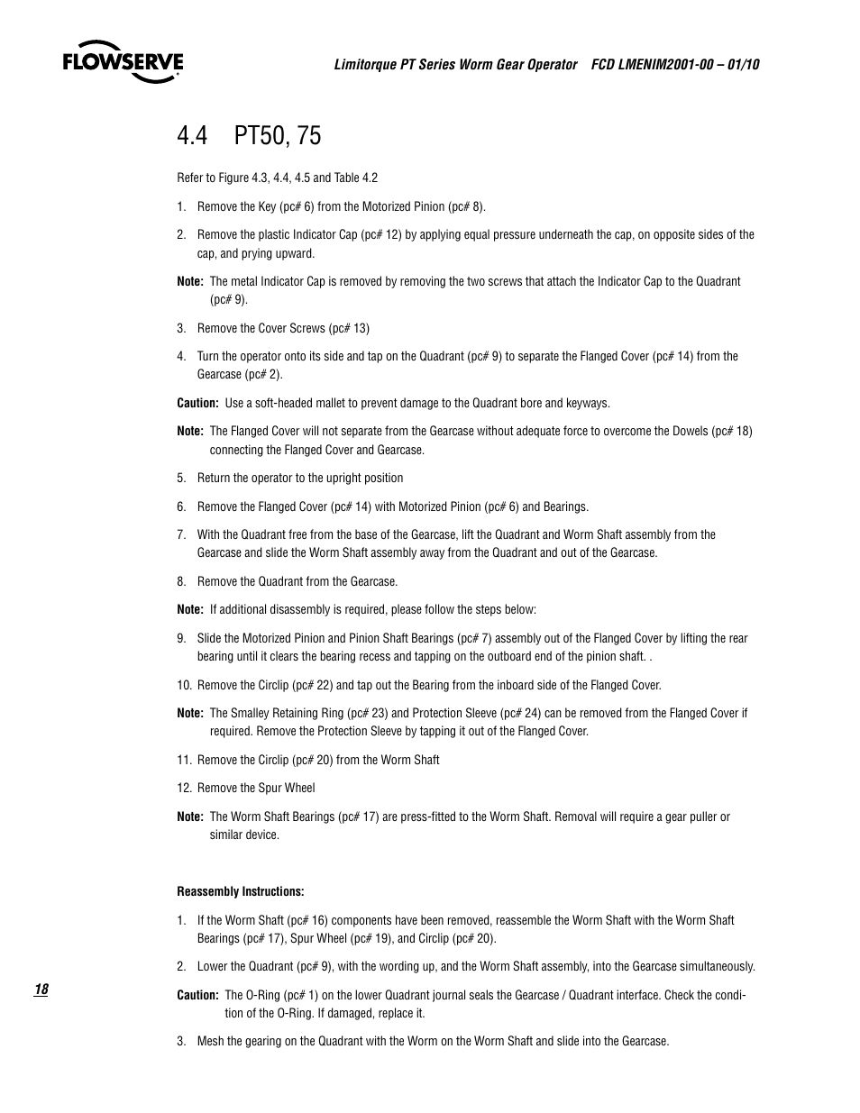 Flowserve PT Series Limitorque User Manual | Page 18 / 44