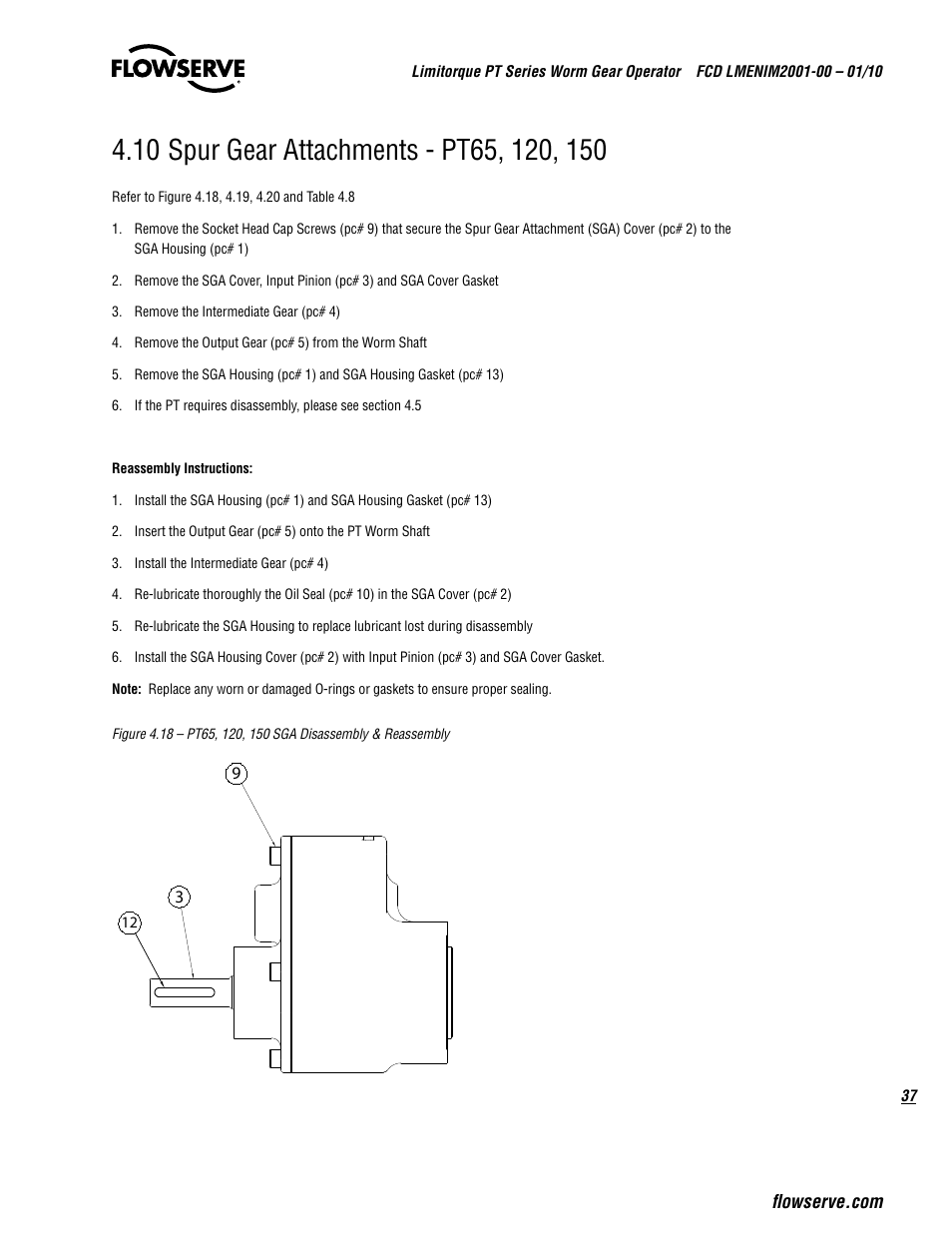 Flowserve PT Series Limitorque User Manual | Page 37 / 44