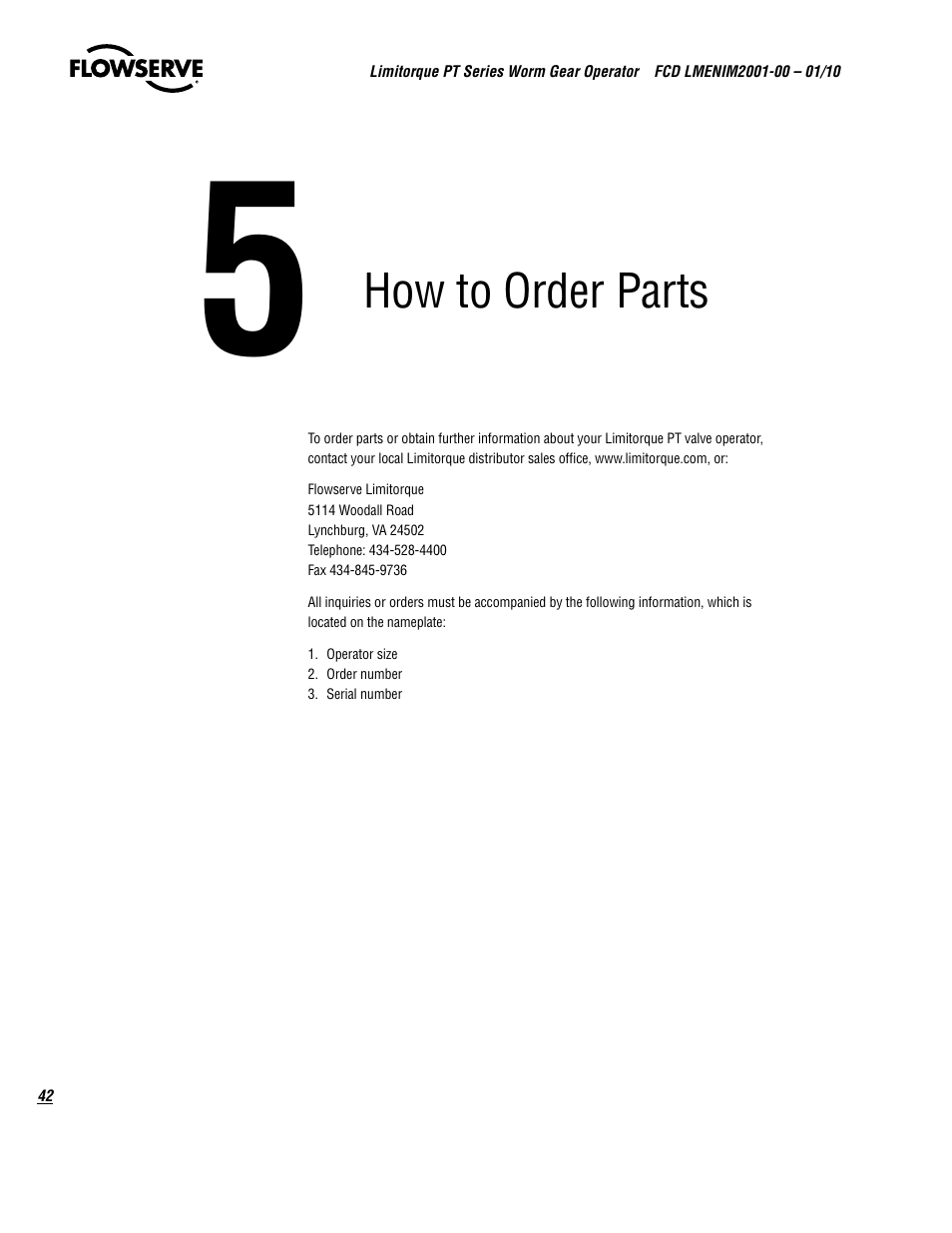 Flowserve PT Series Limitorque User Manual | Page 42 / 44