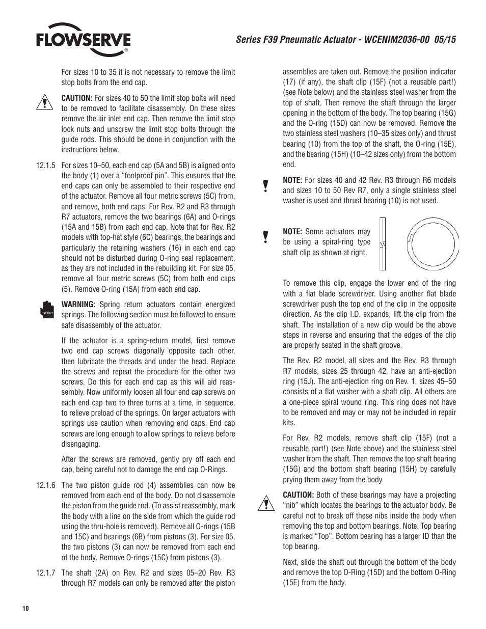 Flowserve F39 Series Pneumatic Actuator User Manual | Page 10 / 16