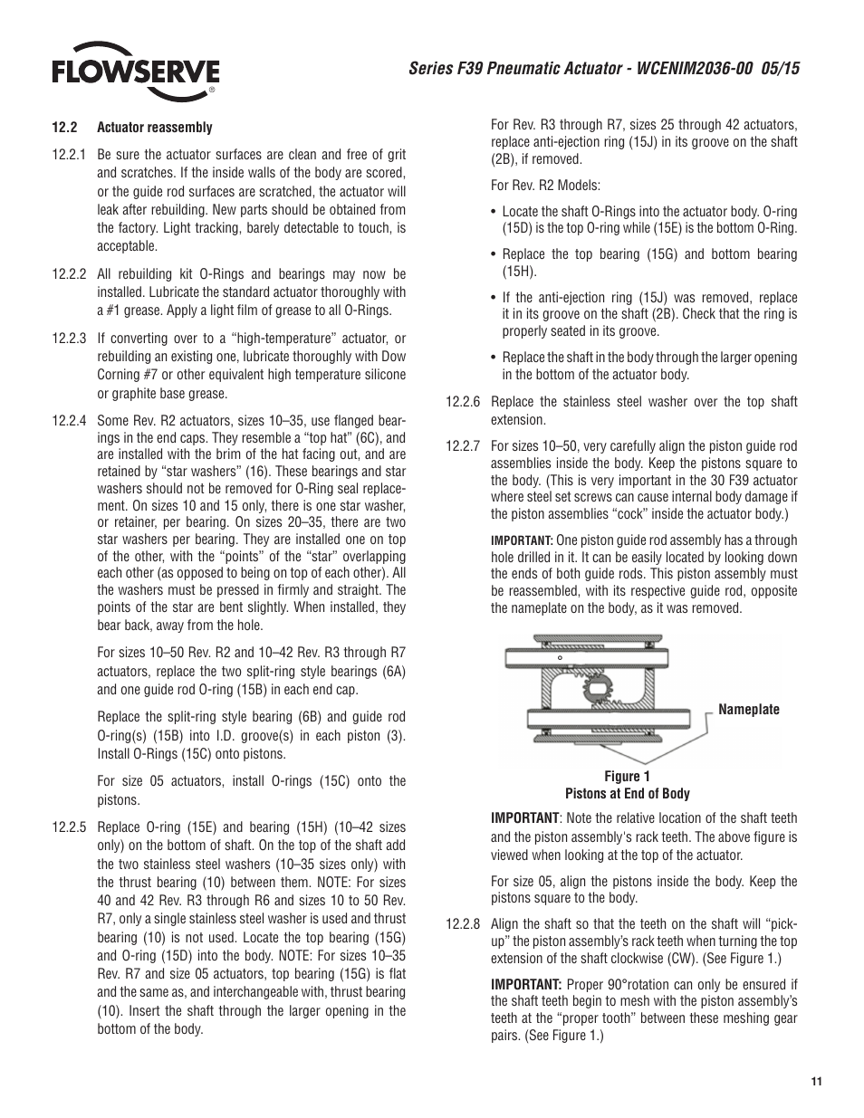 Flowserve F39 Series Pneumatic Actuator User Manual | Page 11 / 16