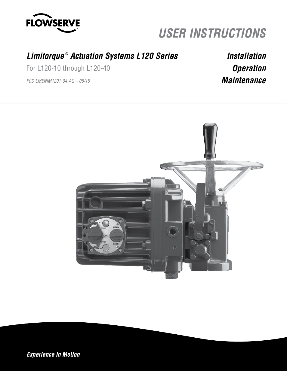 Flowserve L120 Series Limitorque Actuation Systems User Manual | 36 pages