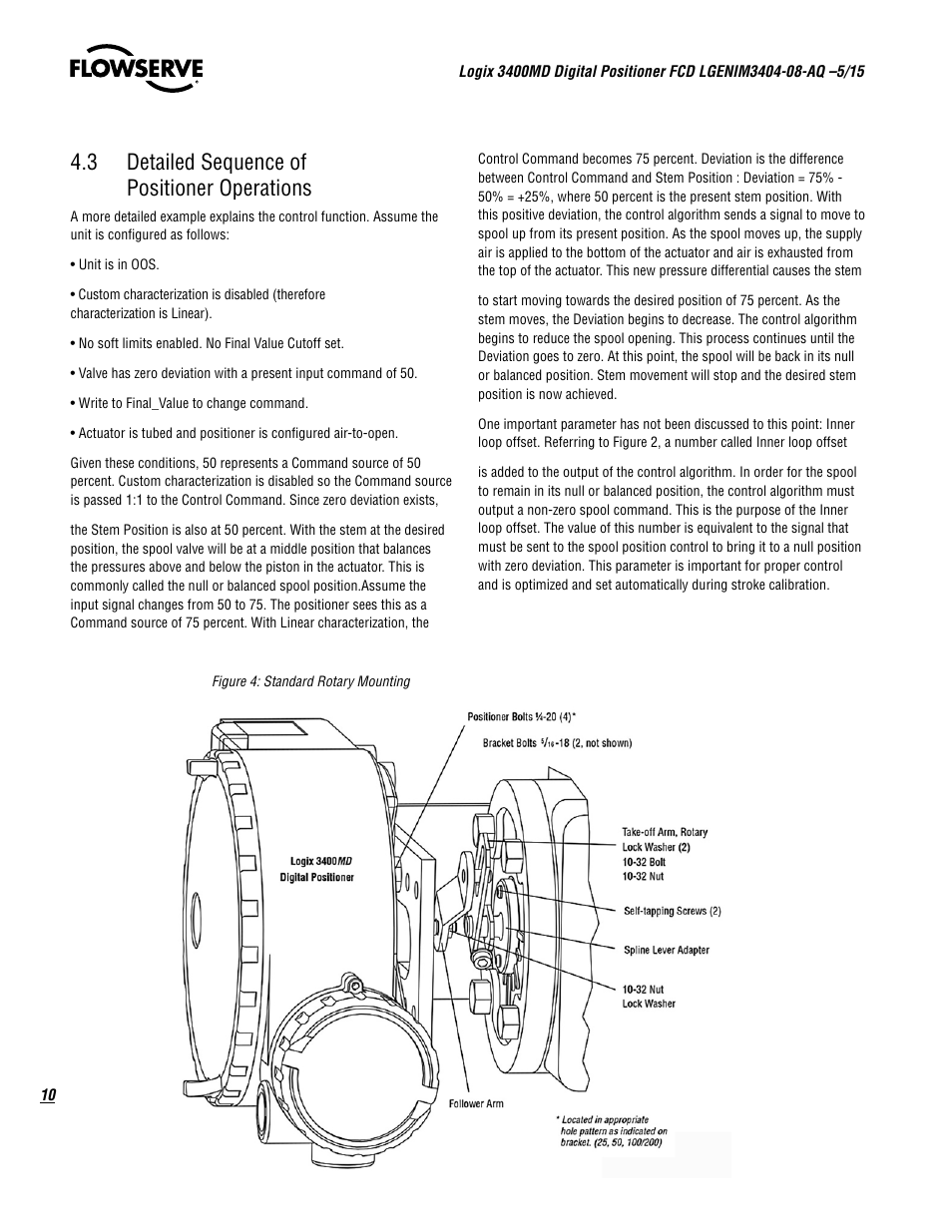 3 detailed sequence of positioner operations | Flowserve 3400MD Digital Positioner User Manual | Page 10 / 54