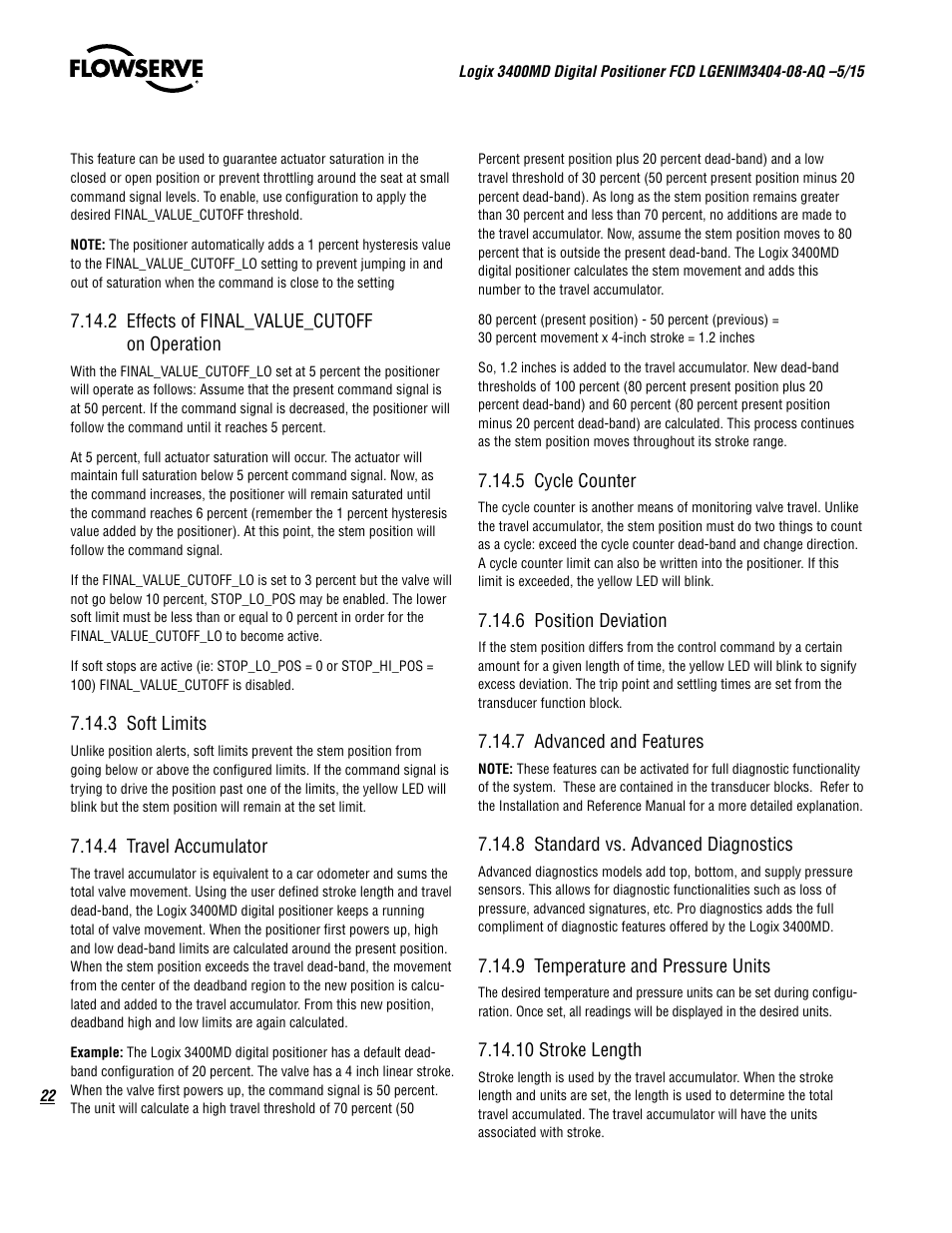 Flowserve 3400MD Digital Positioner User Manual | Page 22 / 54