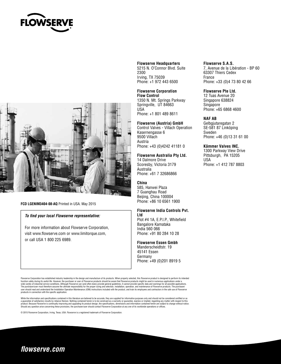 Flowserve 3400MD Digital Positioner User Manual | Page 54 / 54