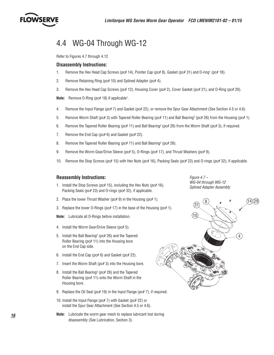 Flowserve WG Series Limitorque User Manual | Page 16 / 24