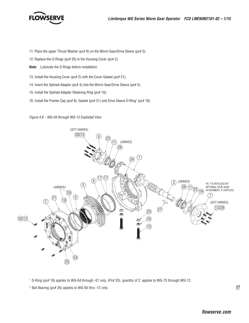 Flowserve WG Series Limitorque User Manual | Page 17 / 24