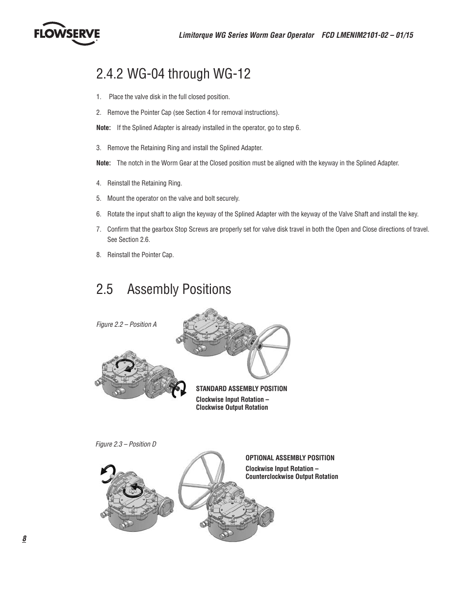 Flowserve WG Series Limitorque User Manual | Page 8 / 24