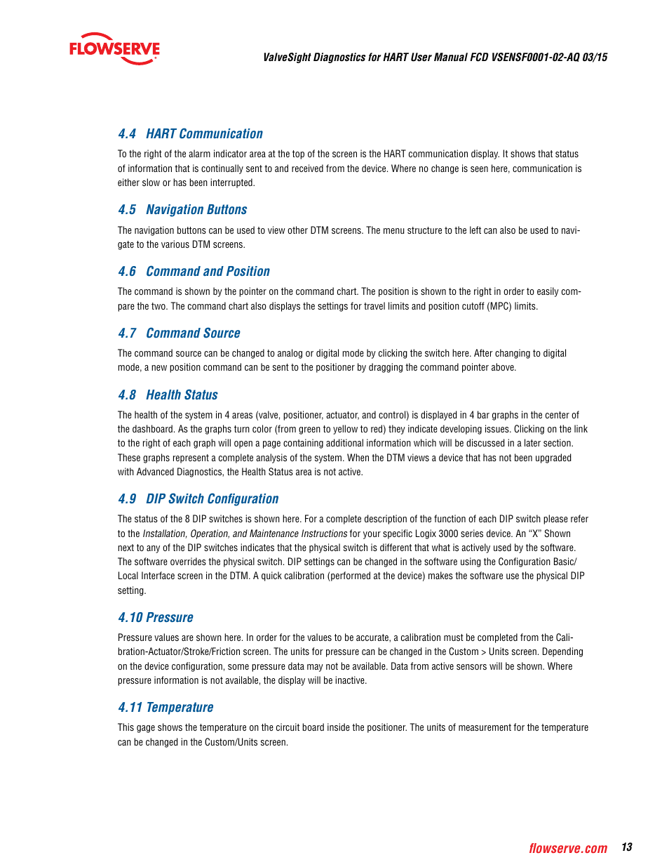 Flowserve ValveSight Diagnostics User Manual | Page 13 / 60