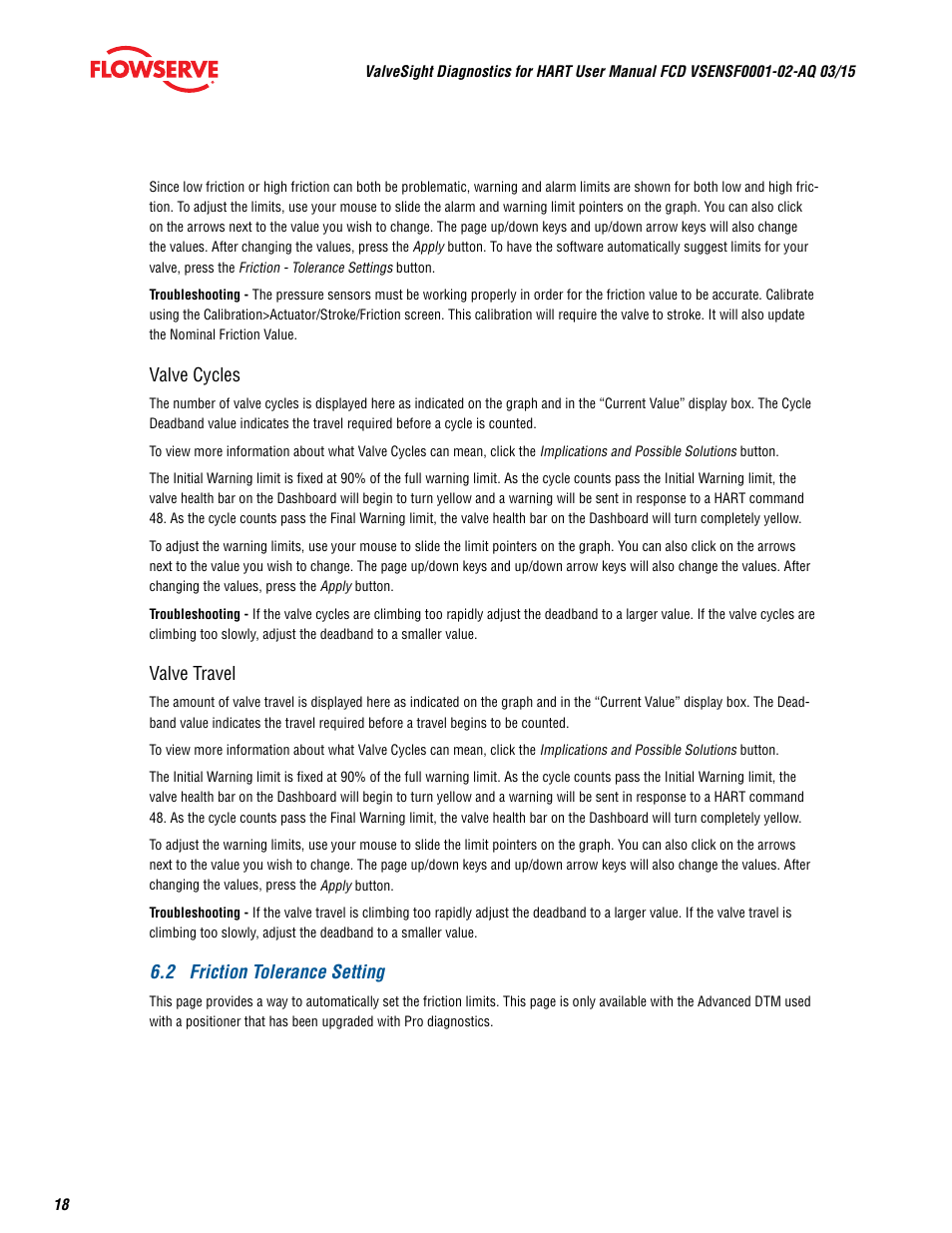 Flowserve ValveSight Diagnostics User Manual | Page 18 / 60