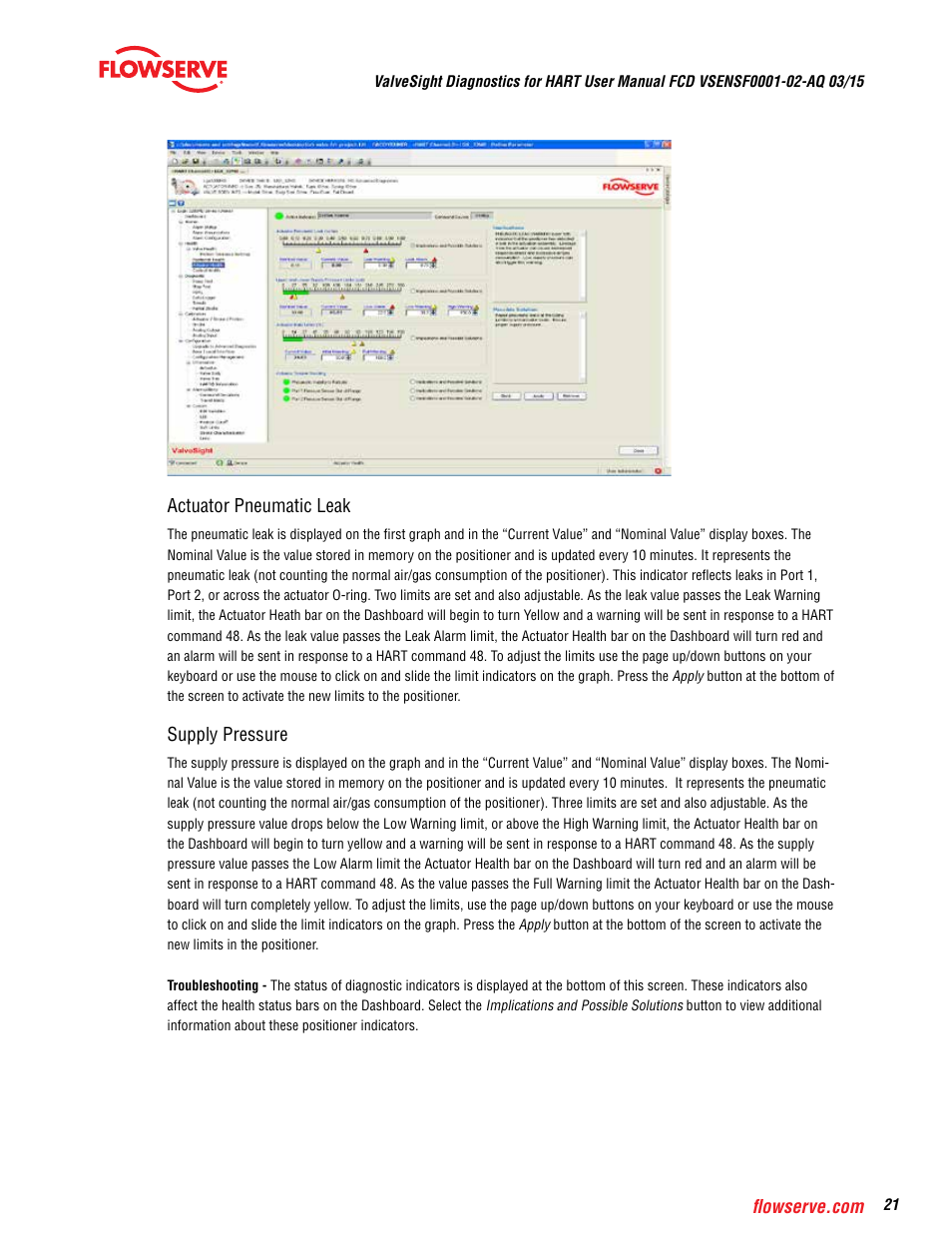 Flowserve ValveSight Diagnostics User Manual | Page 21 / 60