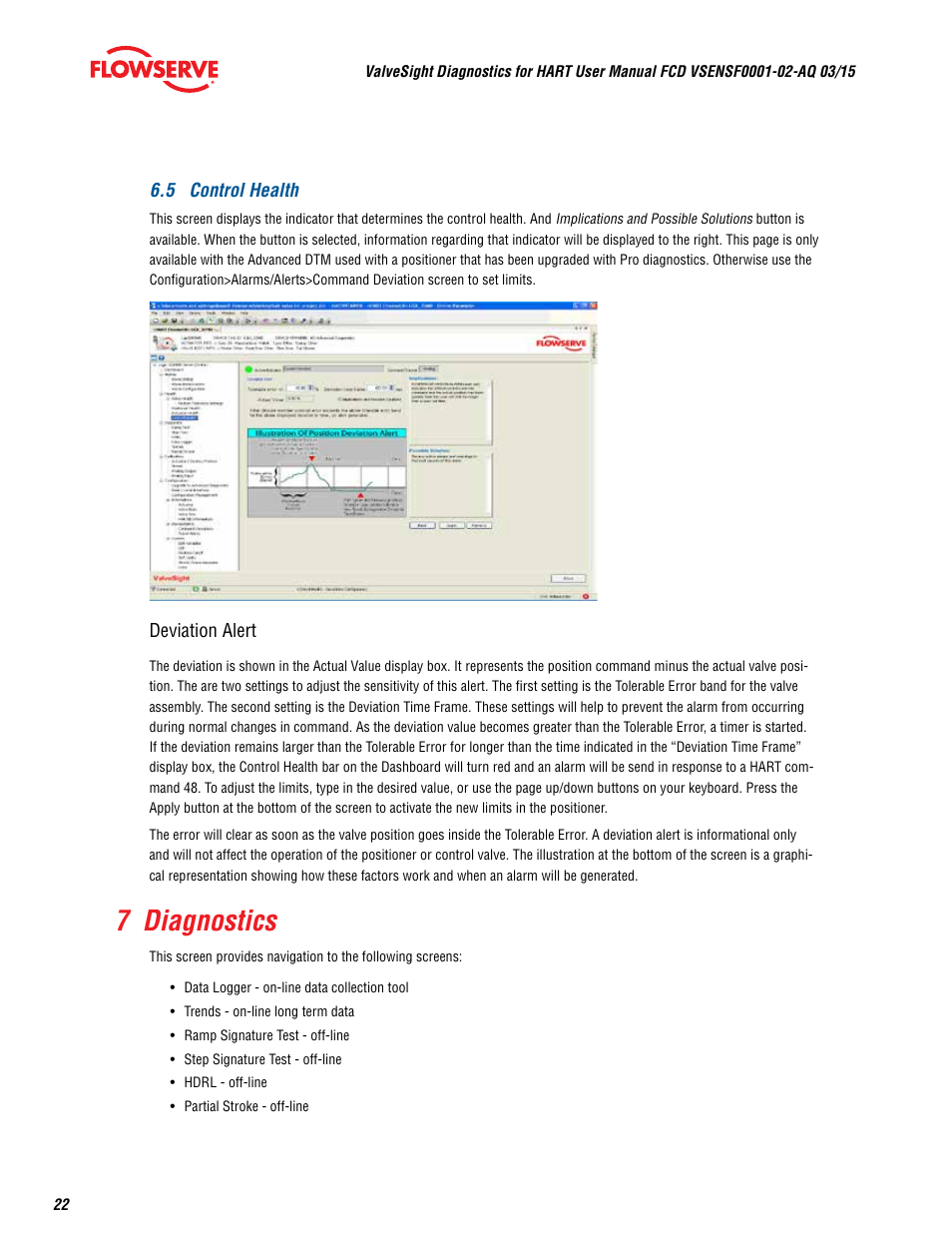 7 diagnostics | Flowserve ValveSight Diagnostics User Manual | Page 22 / 60
